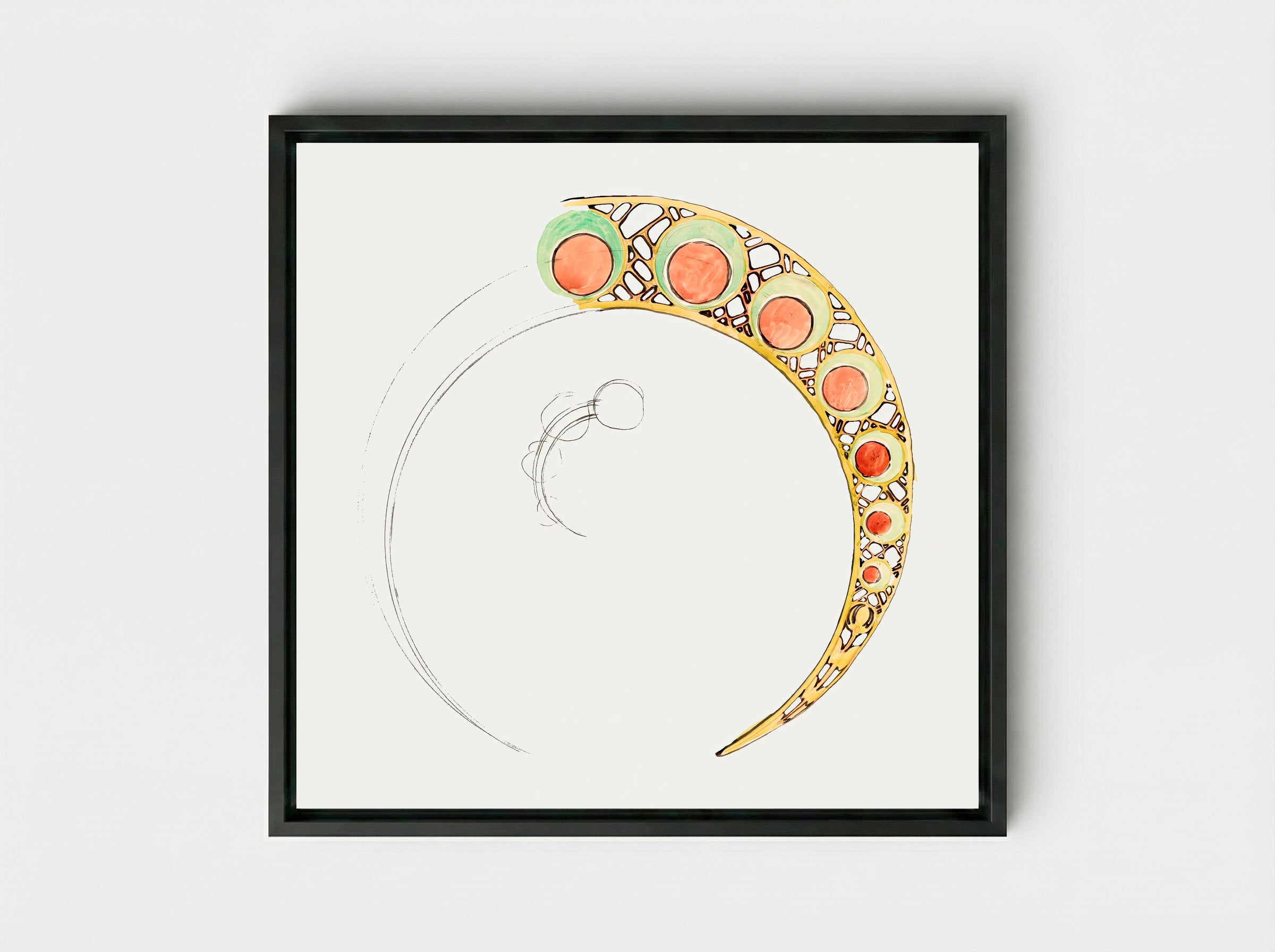 Design for Fouquet Boutique Hearth Frame - Alphonse Mucha - Framed Canvas Black