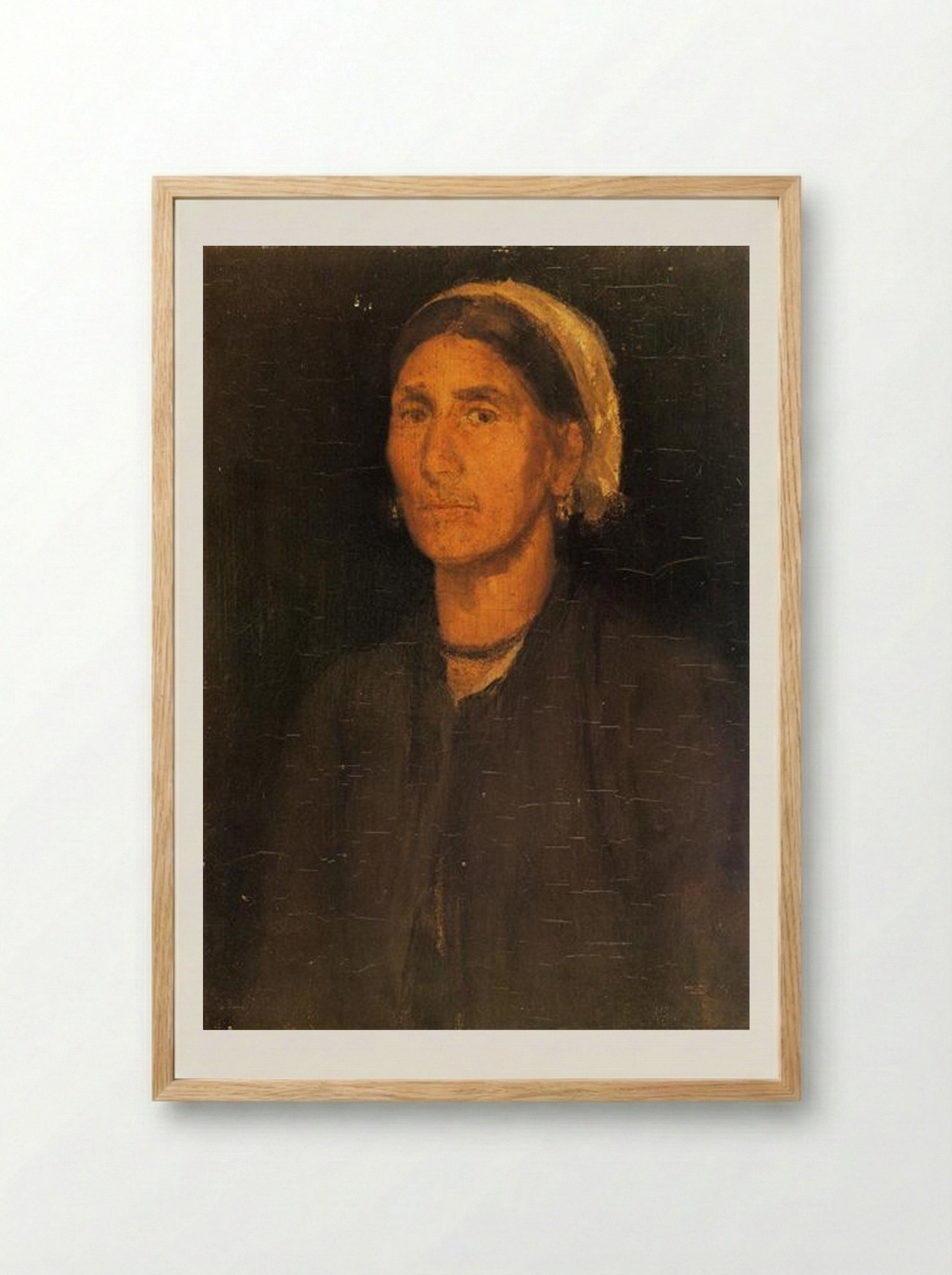 Head of a Peasant Woman - James McNeill Whistler - Framed Print Wood