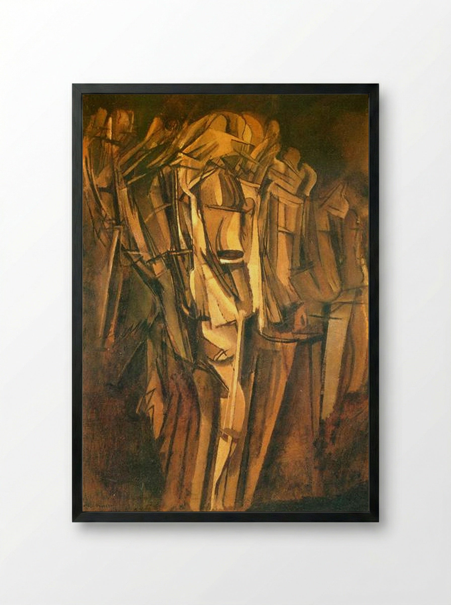 Sad Young Man in a Train - Marcel Duchamp - Framed Print Black