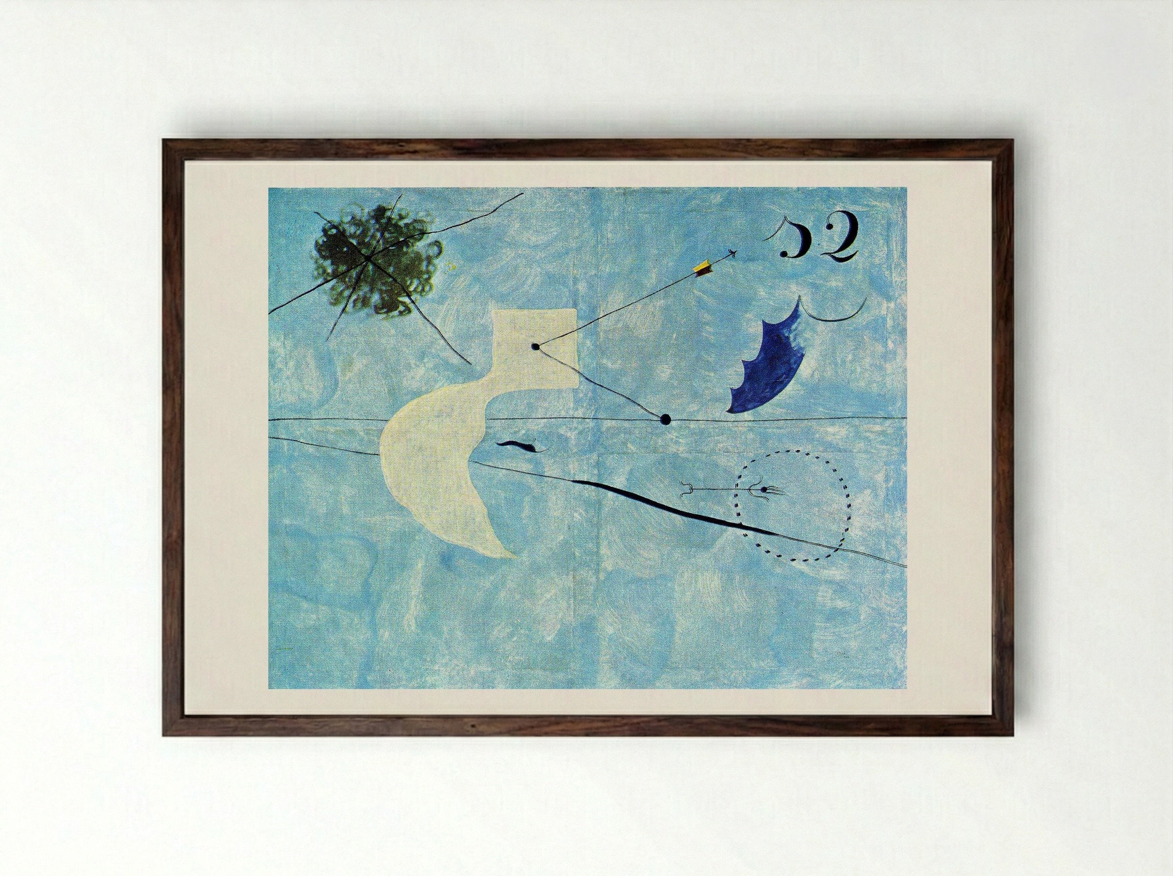 Siesta - Joan Miró - Framed Print Dark Wood