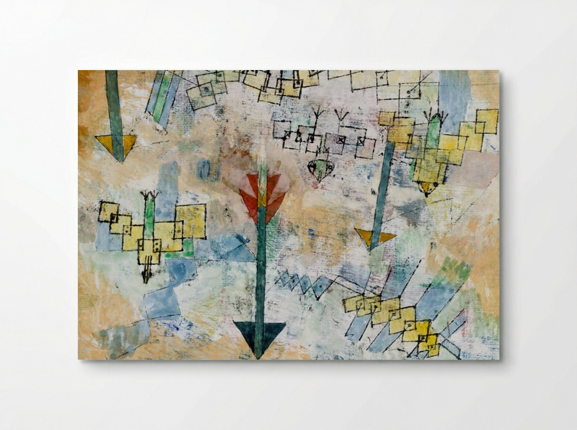 Birds Swooping Down and Arrows - Paul Klee - Poster