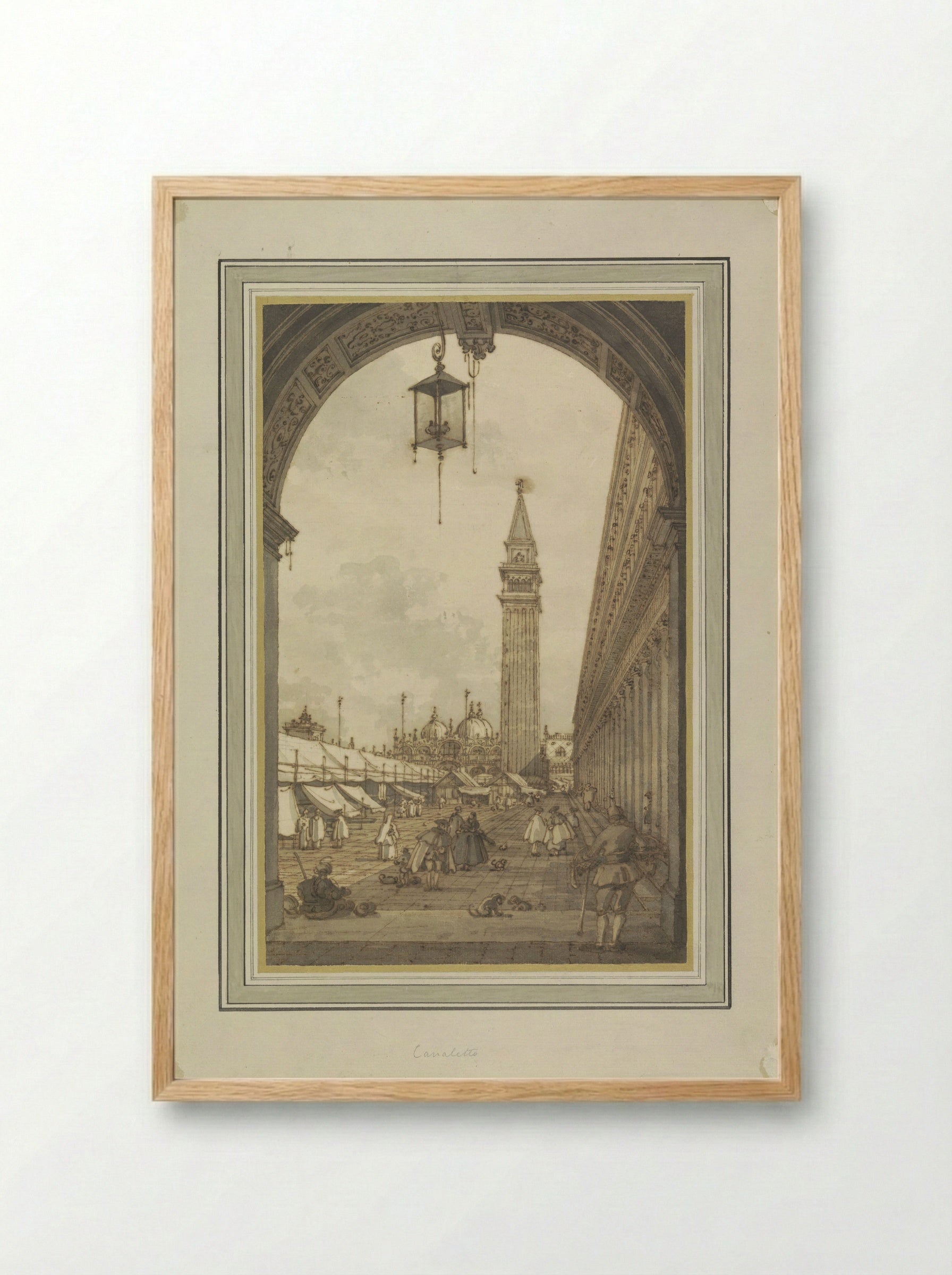 Piazza San Marco, Venice, Seen from the Southwest - Canaletto - Framed Print Wood