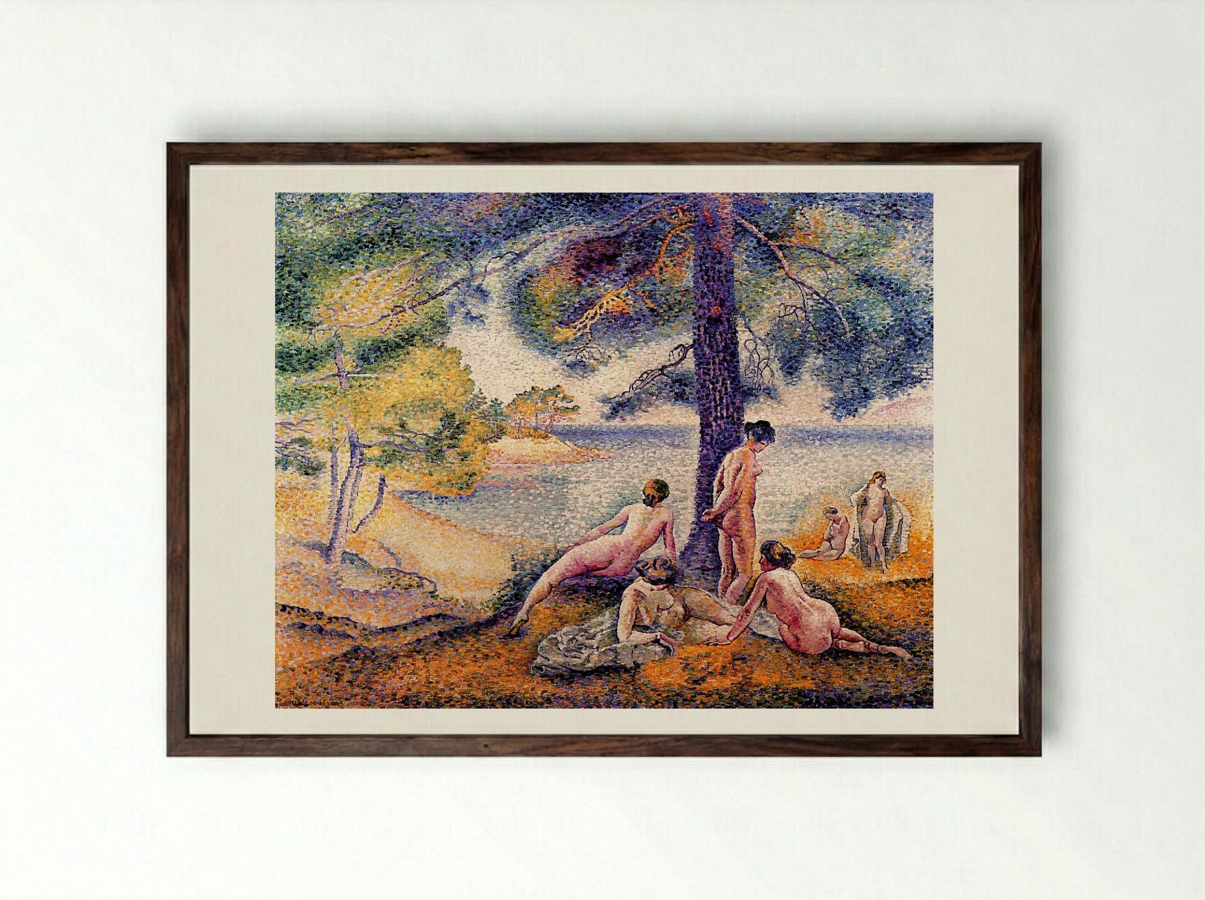 In the Shade - Henri-Edmond Cross - Framed Print Dark Wood