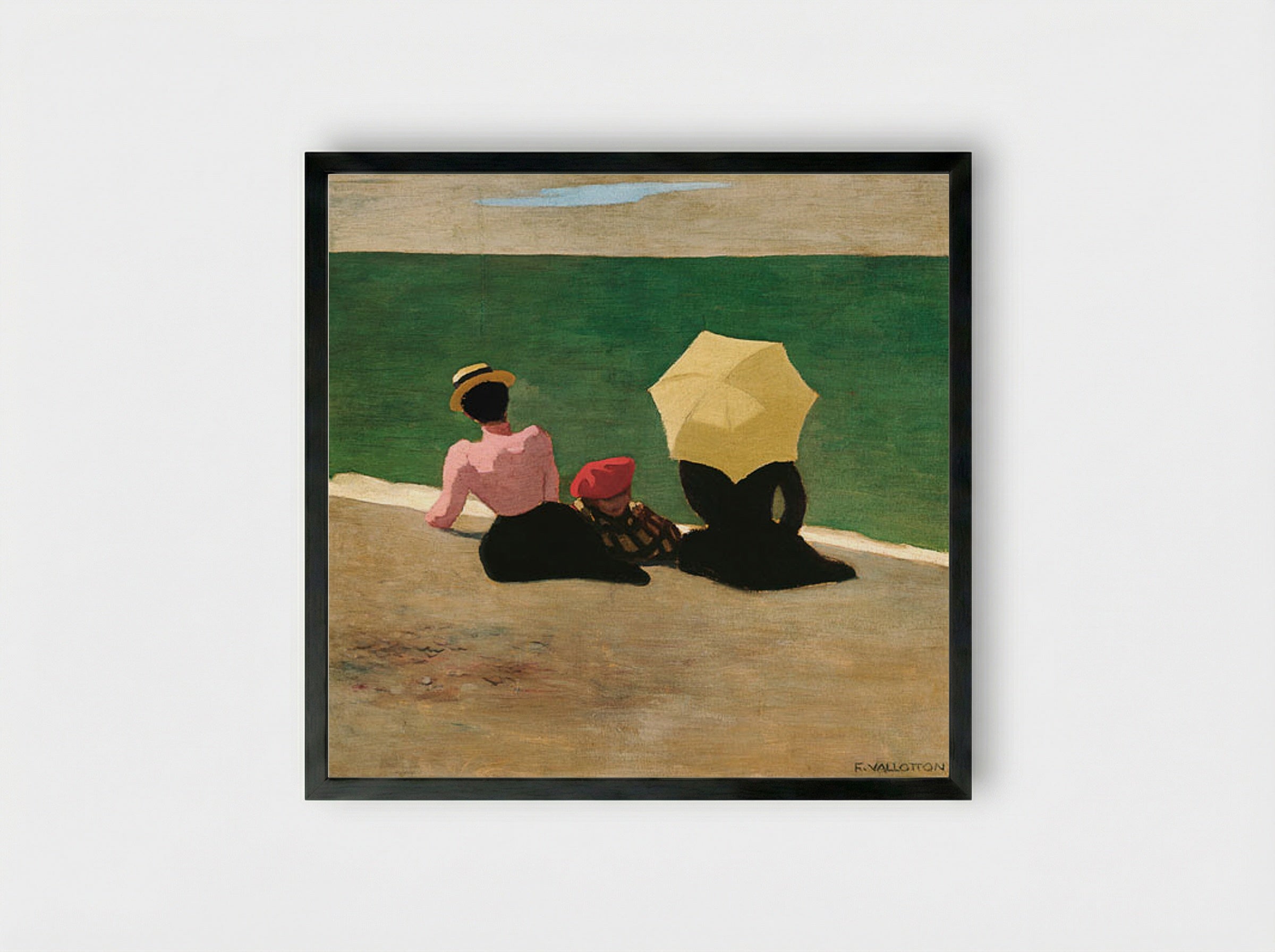 On the Beach - Félix Vallotton - Framed Print Black