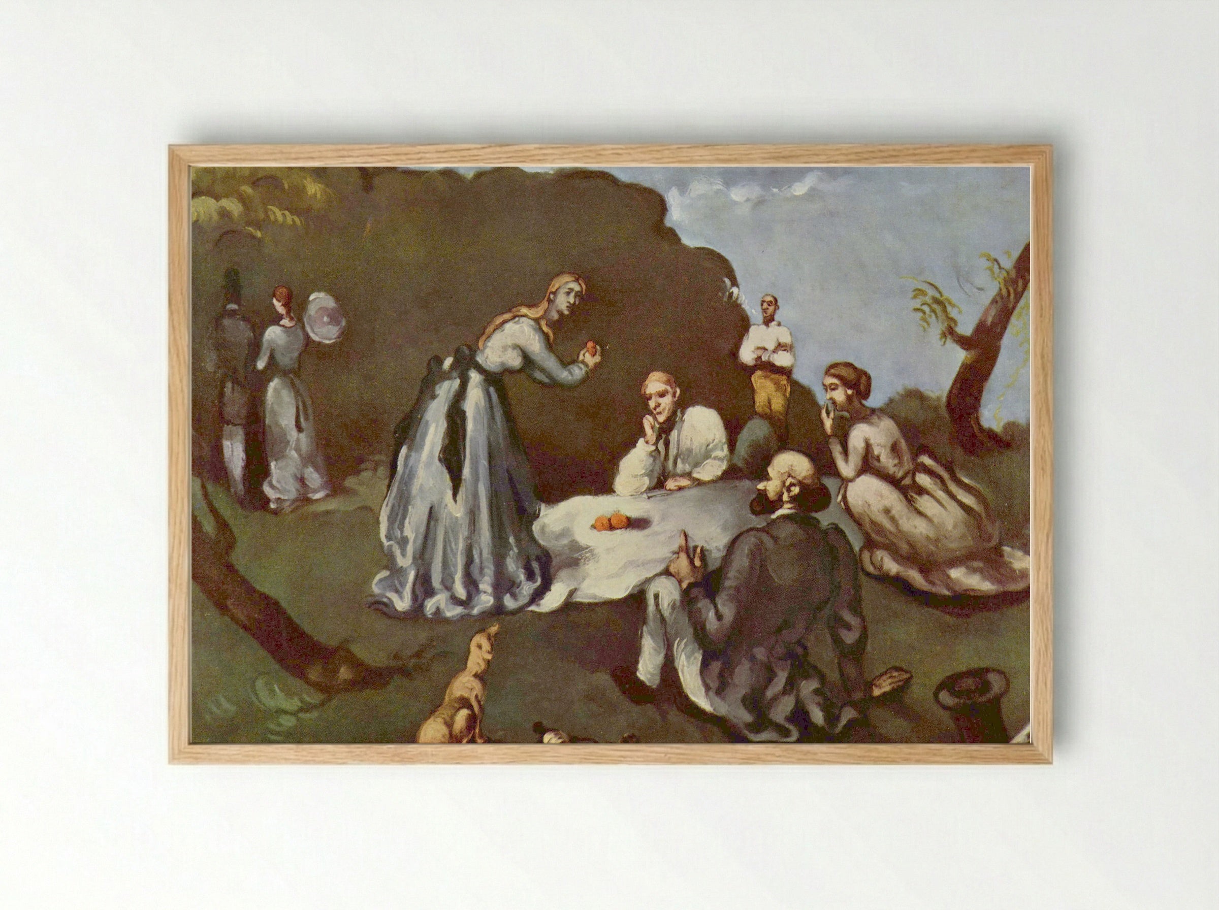 Le Déjeuner sur l'herbe (after Manet) - Paul Cézanne - Framed Print Wood