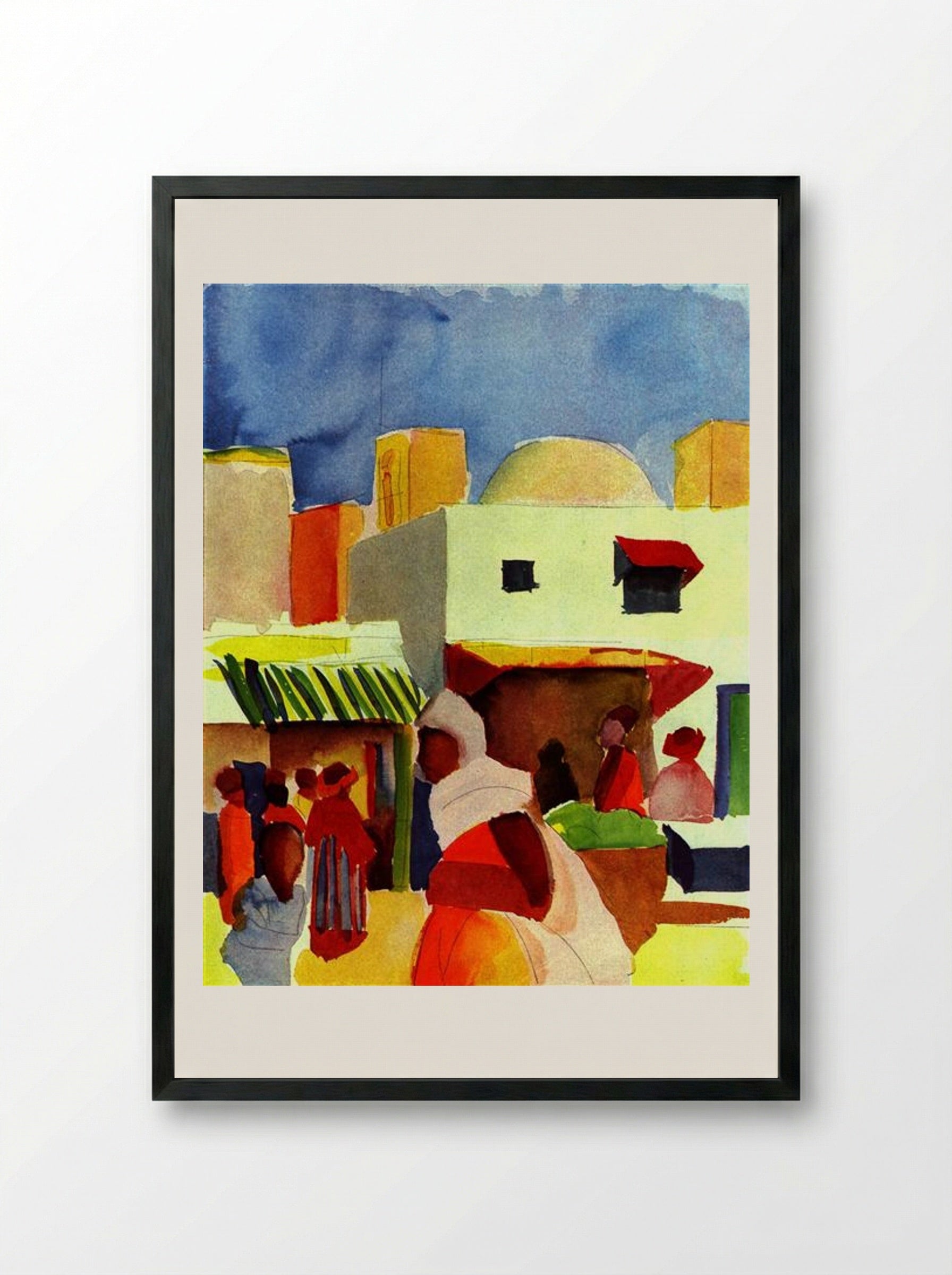 Market in Algiers - August Macke - Framed Print Black