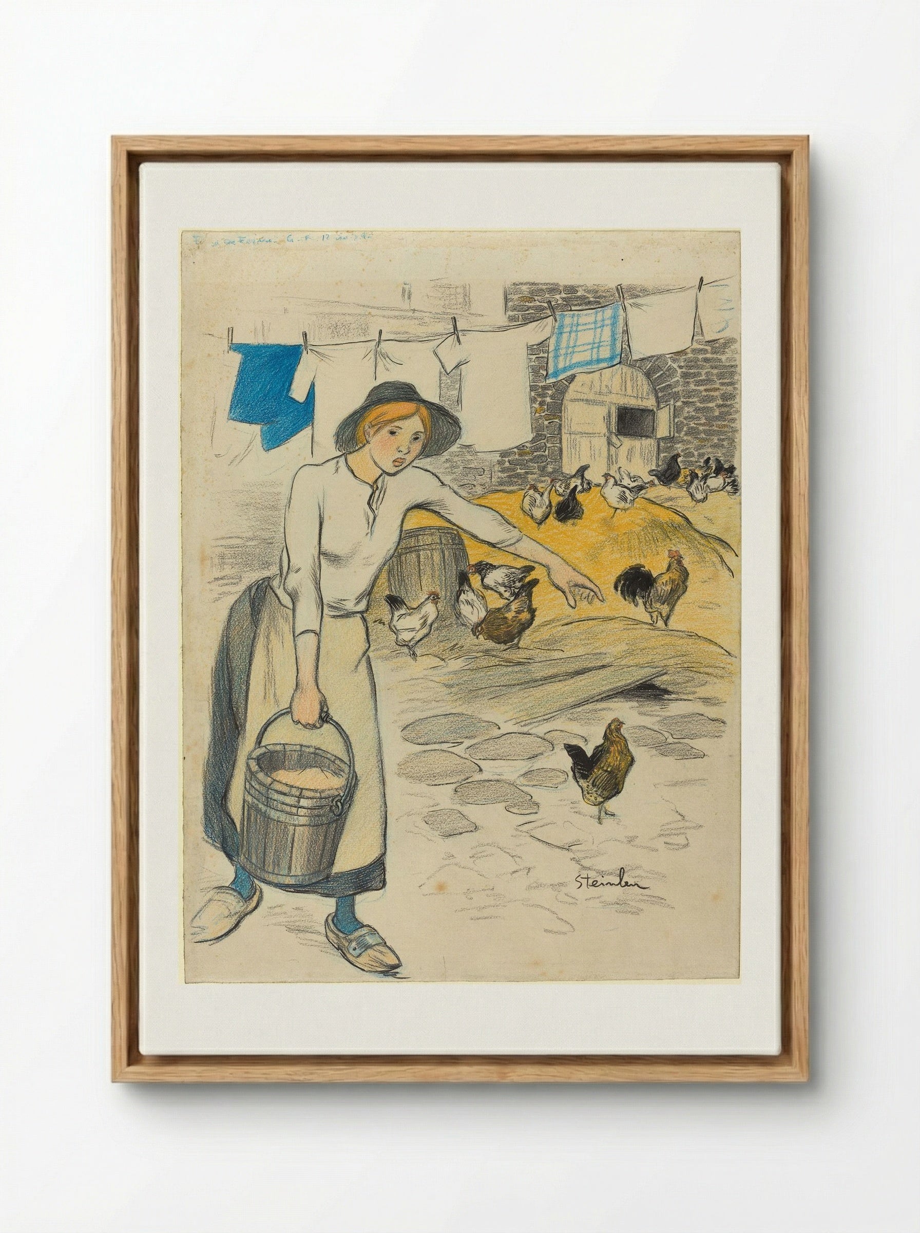 Fille de Ferme - Théophile Alexandre Steinlen - Framed Canvas Wood