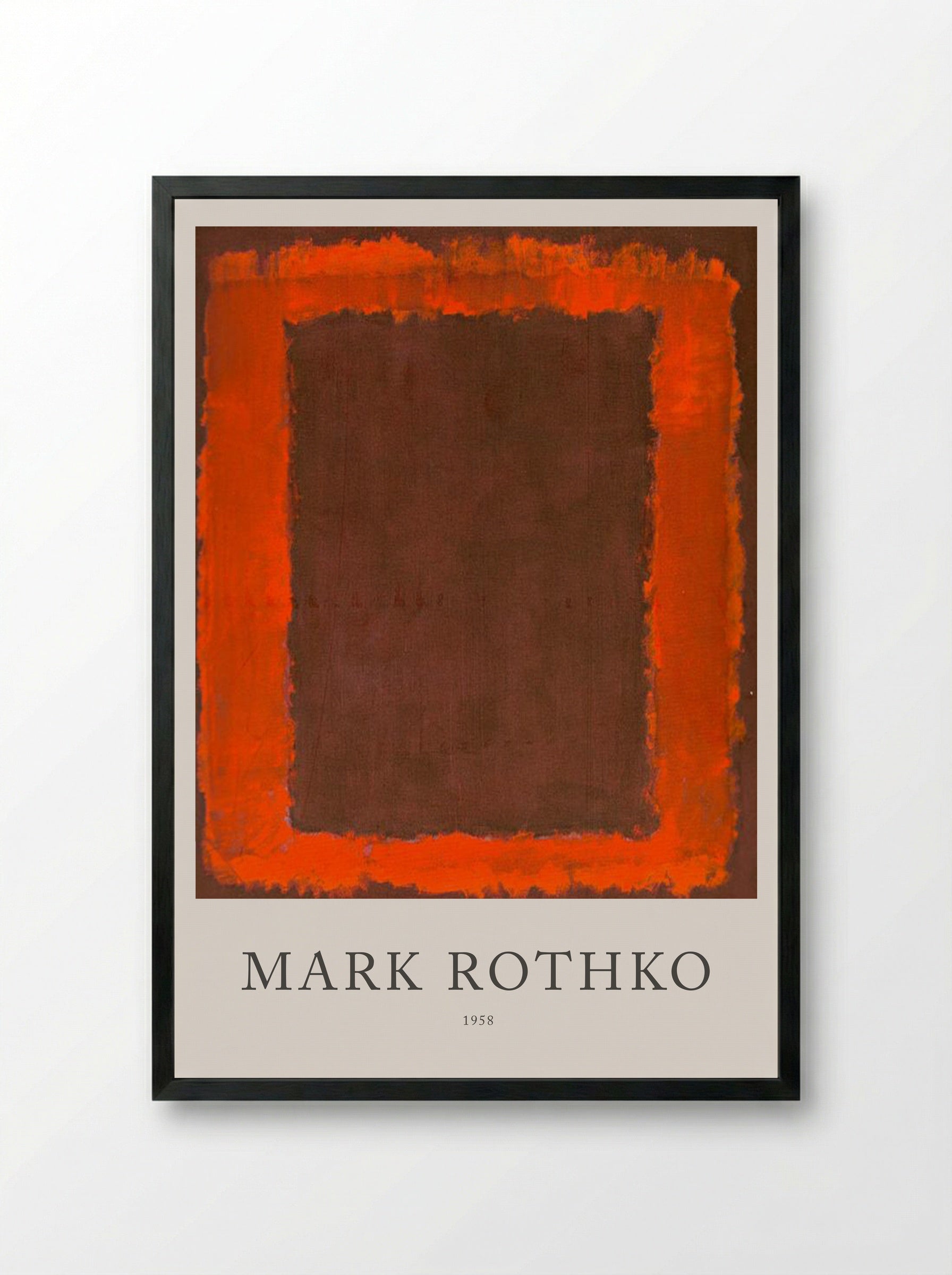 Untitled (Brown and Orange Rectangle) - Mark Rothko - Framed Print Black