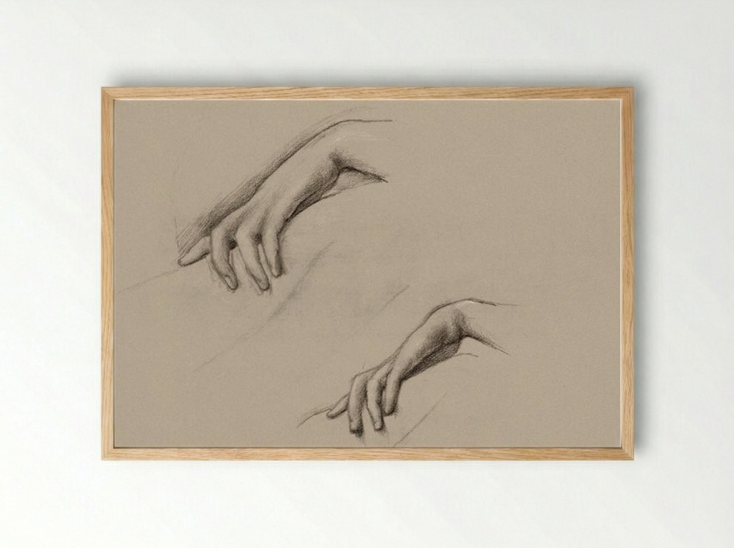 Studies for a Hand in 'The Godhead Fires' - Edward Burne-Jones - Framed Print Wood