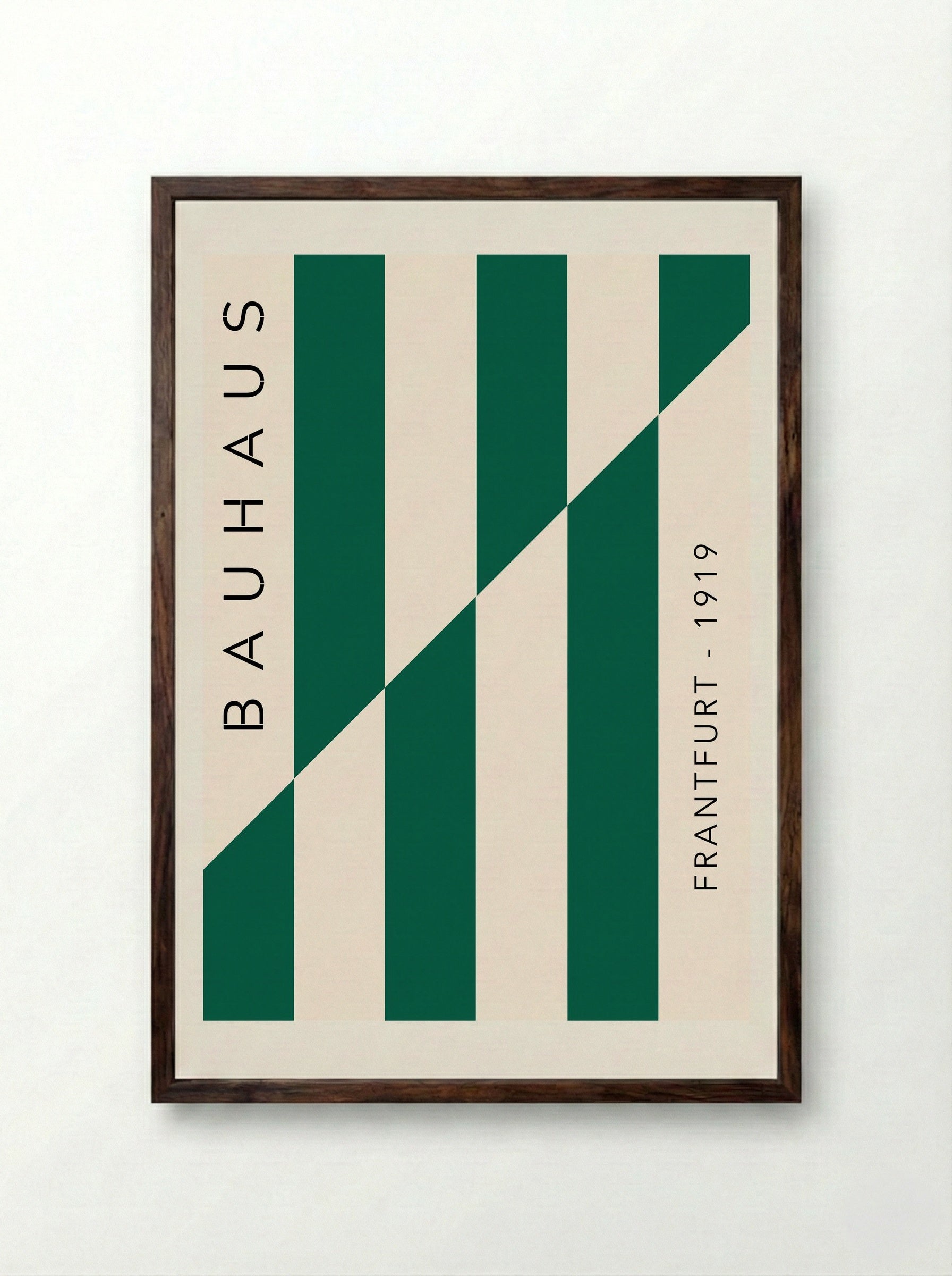 Bauhaus Stripes – Frankfurt 1919 - Framed Print Dark Wood