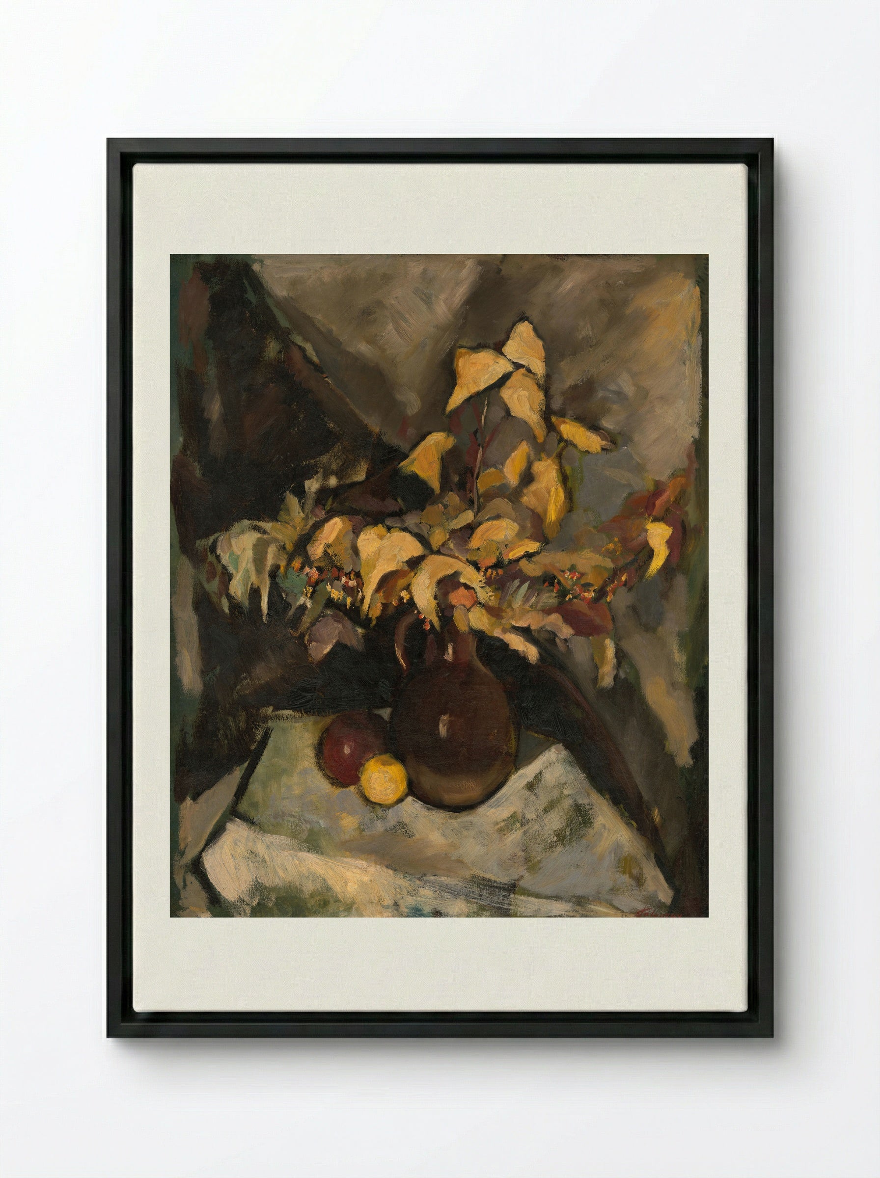 Autumn Still Life - Zolo Palugyay - Framed Canvas Black