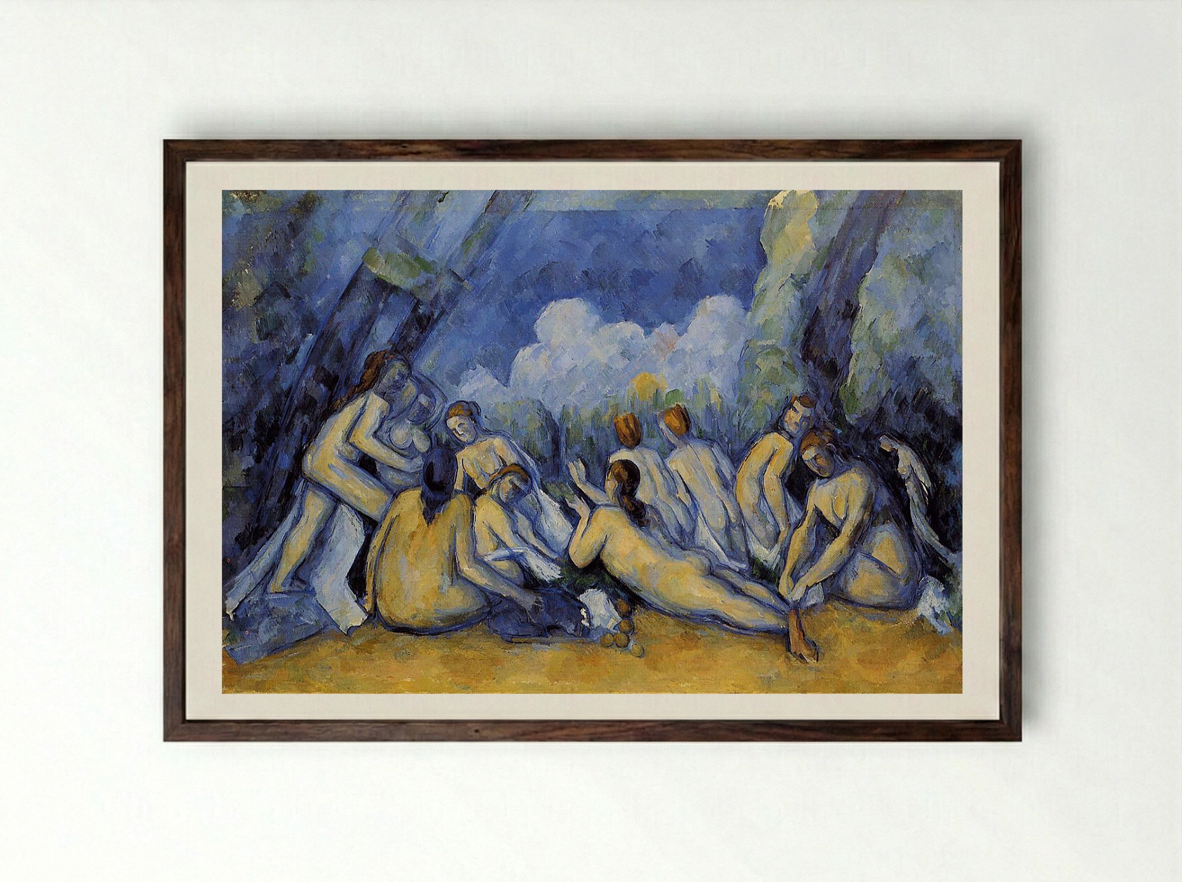 The Large Bathers - Paul Cézanne - Framed Print Dark Wood
