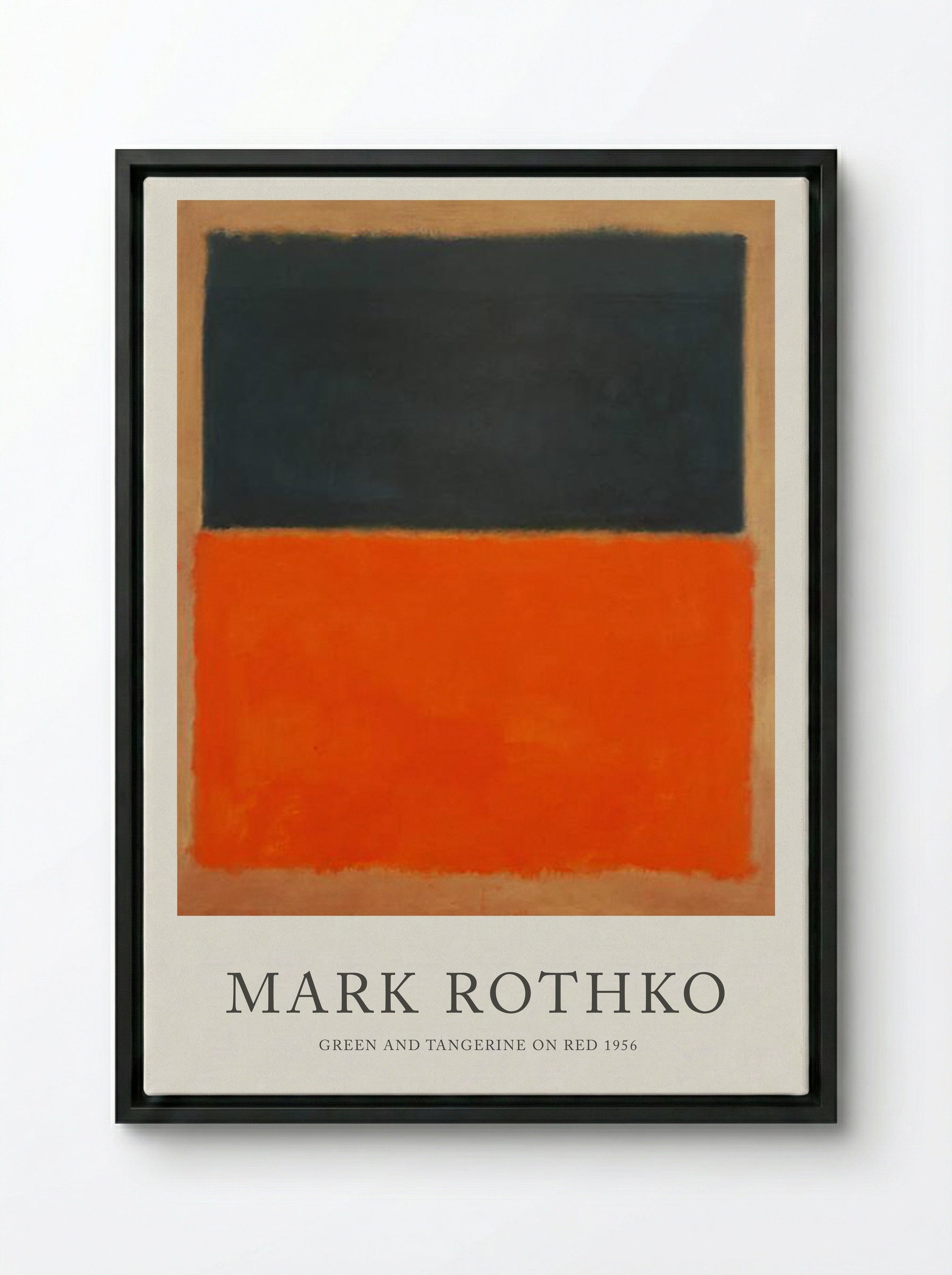 Green and Tangerine on Red - Mark Rothko - Framed Canvas Black