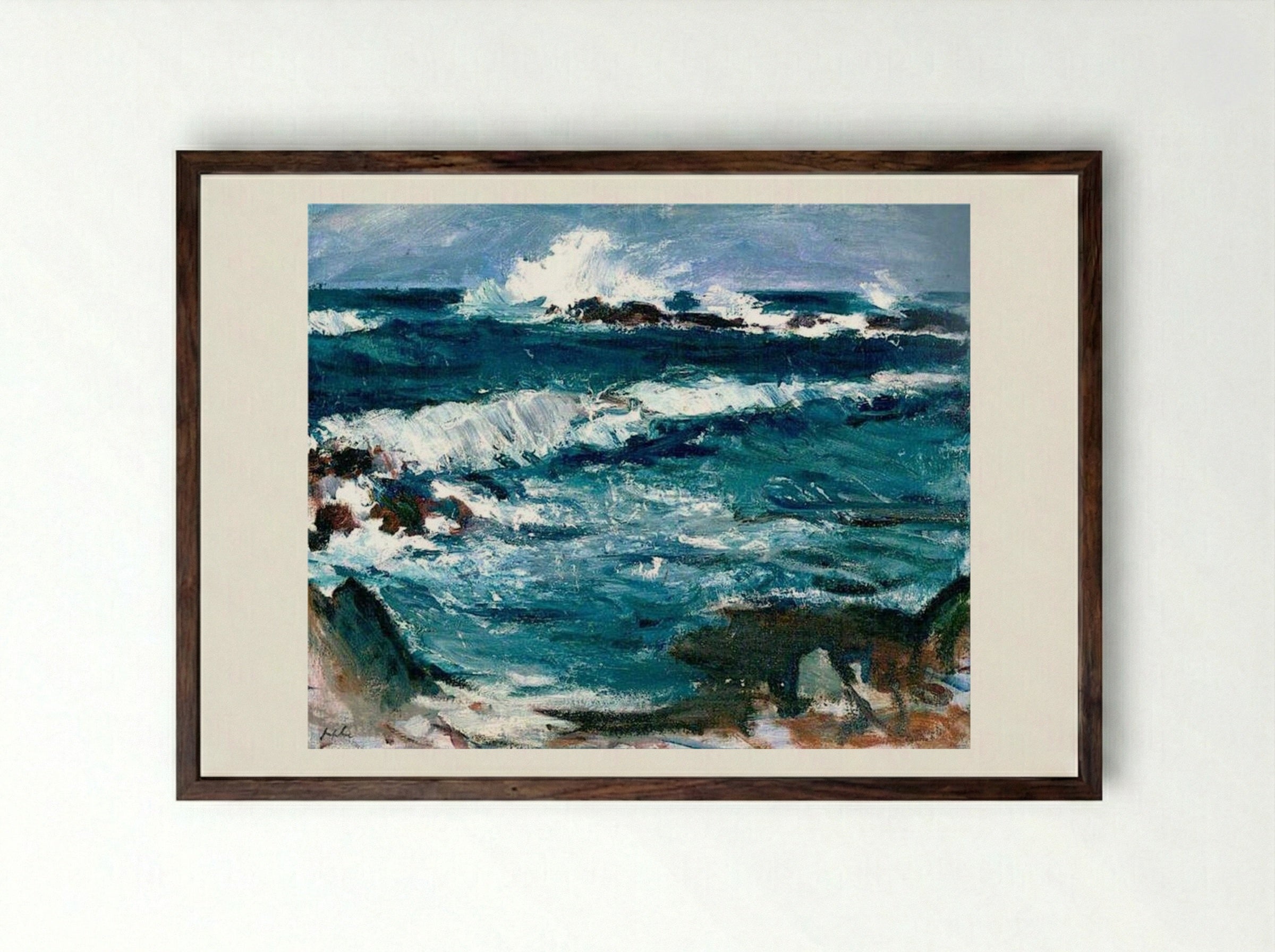 Stormy Weather, Iona - Samuel Peploe - Framed Print Dark Wood