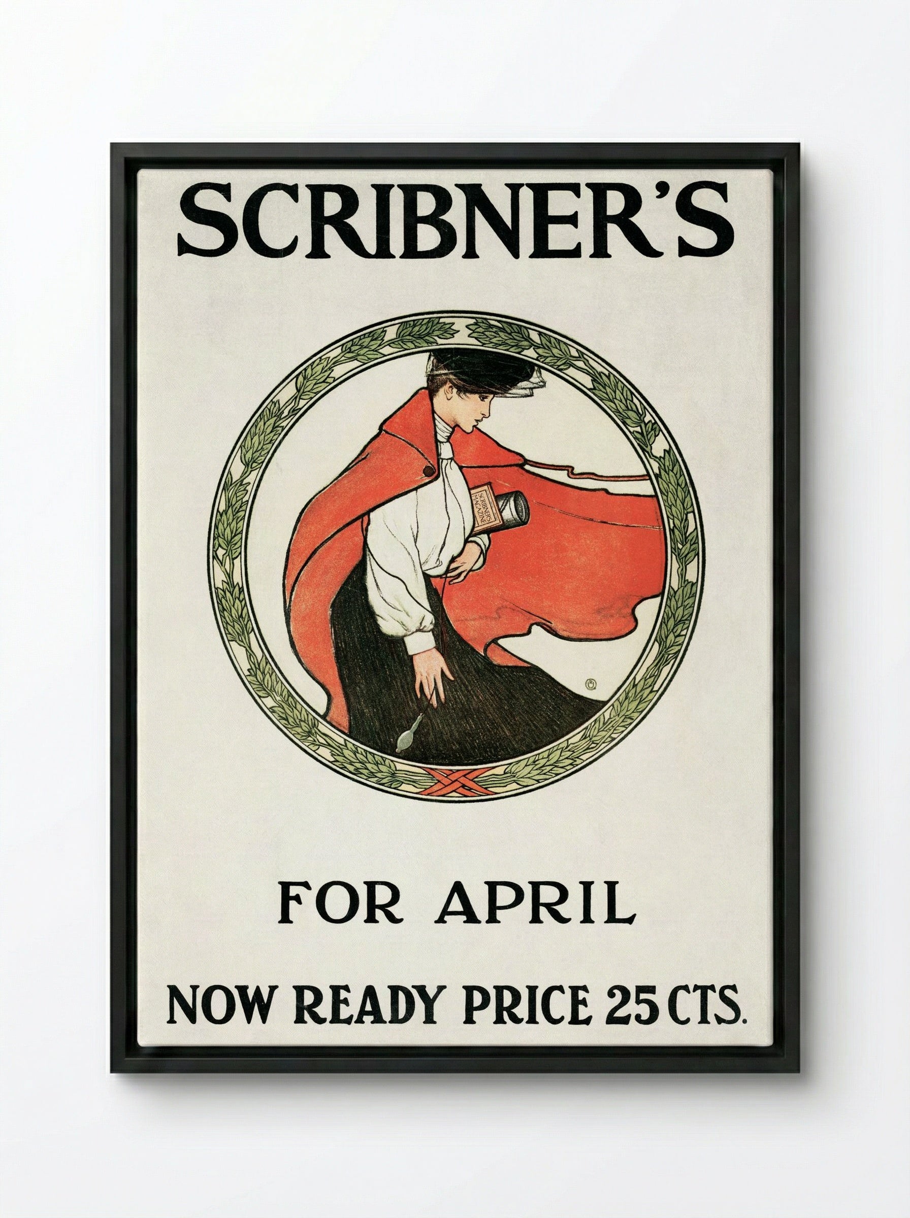 Scribner's for April - Edward Penfield - Framed Canvas Black