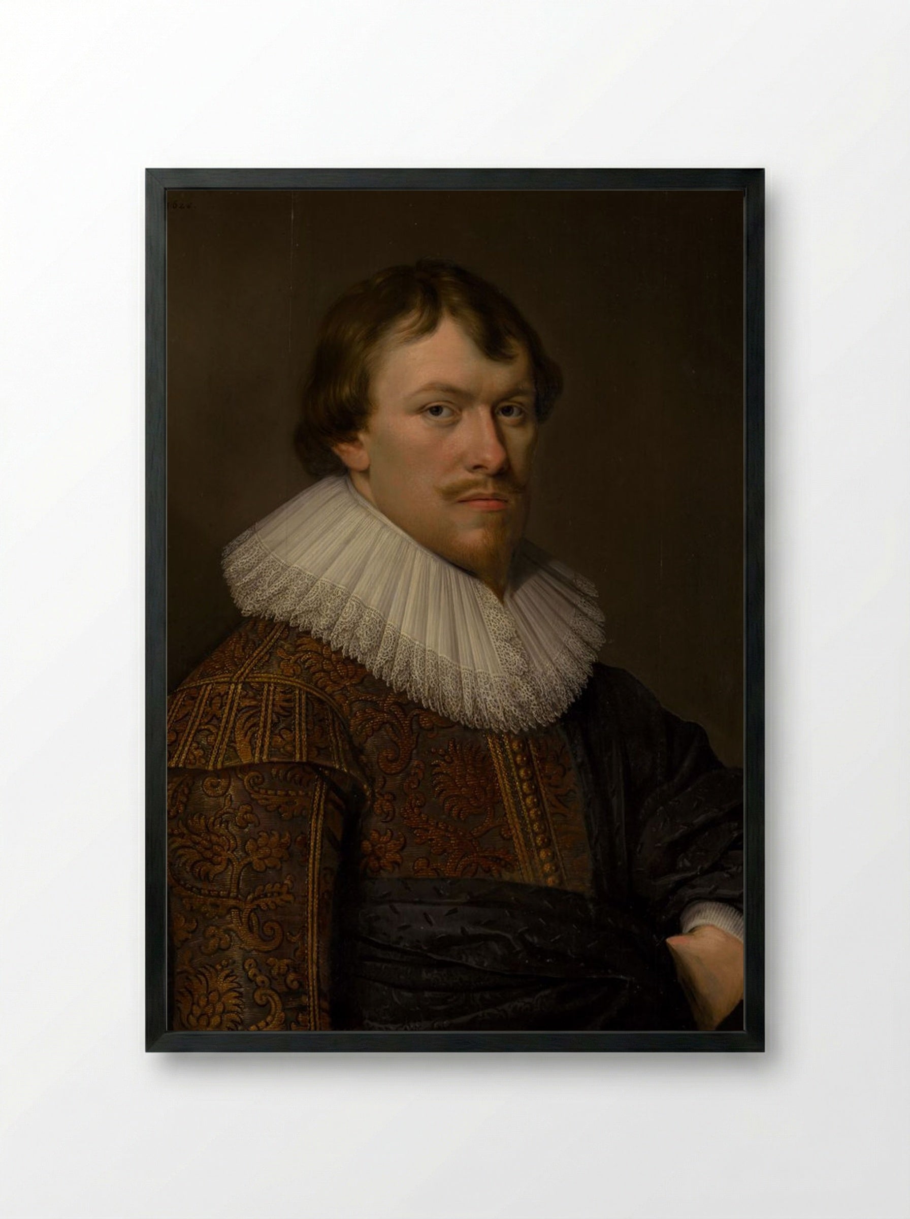 The Portrait of Gerrit Schaep - Frans Hals - Framed Print Black