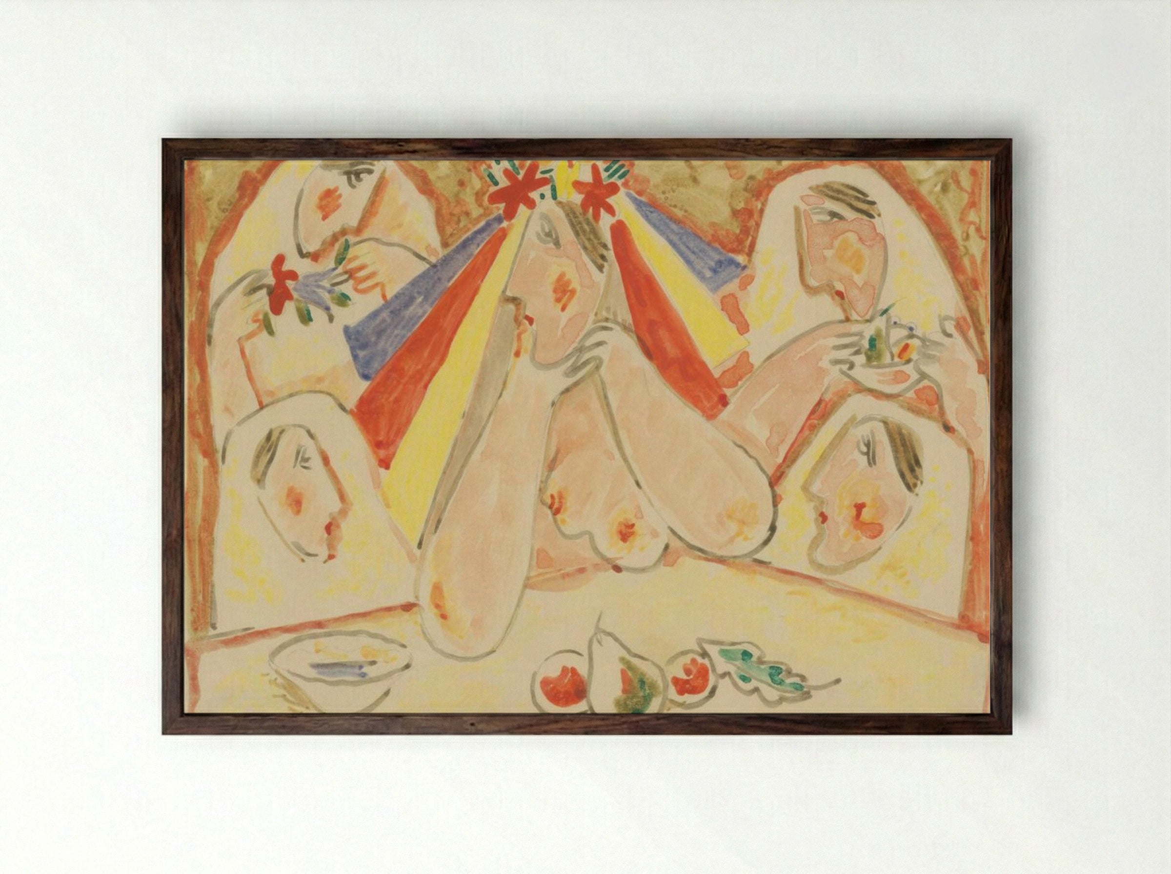 Bride Among Bridesmaids - Mikuláš Galanda - Framed Print Dark Wood