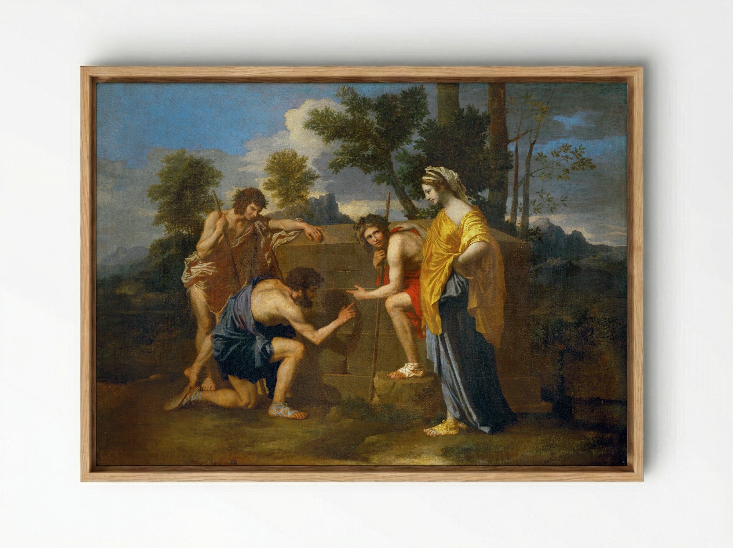 Et in Arcadia ego - Nicolas Poussin - Framed Canvas Wood