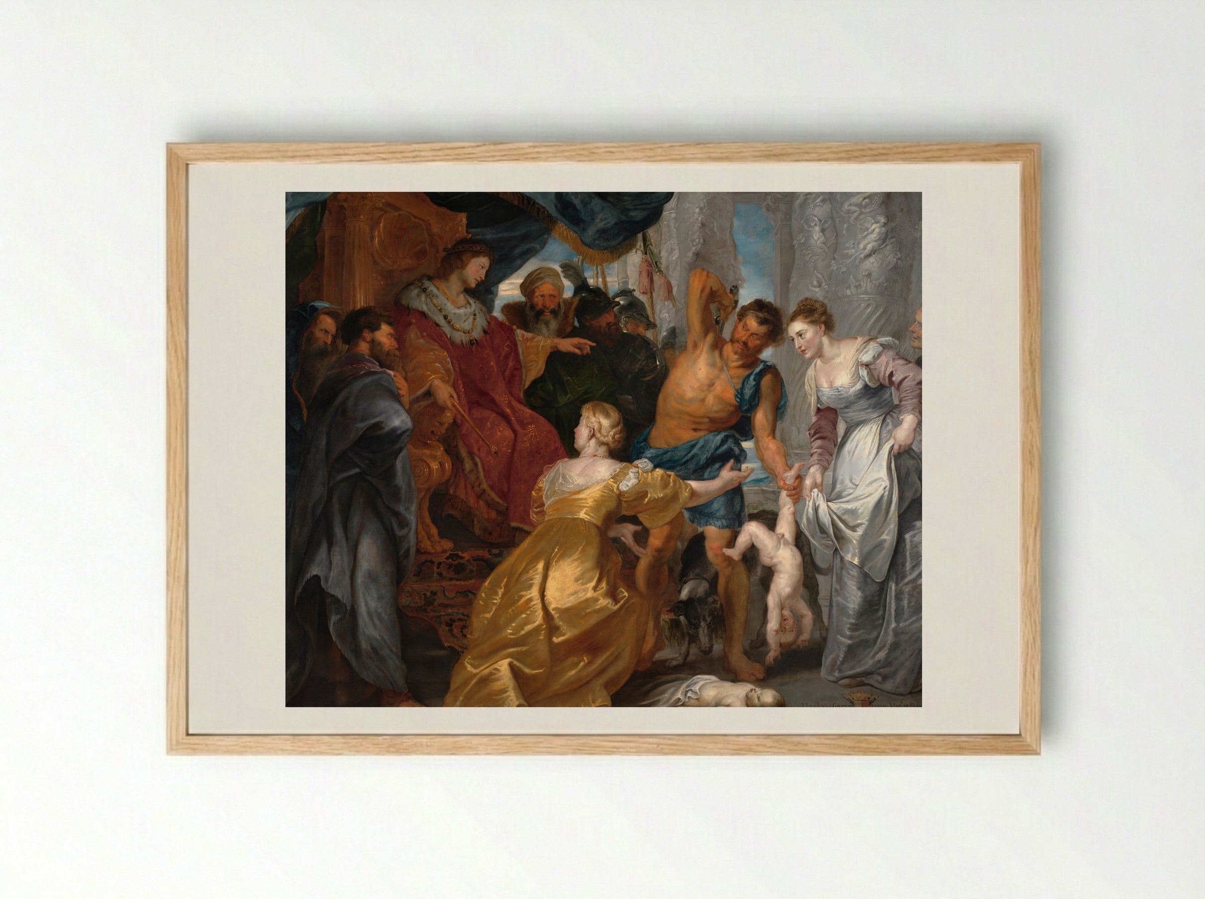 The Judgement of Solomon - Peter Paul Rubens - Framed Print Wood