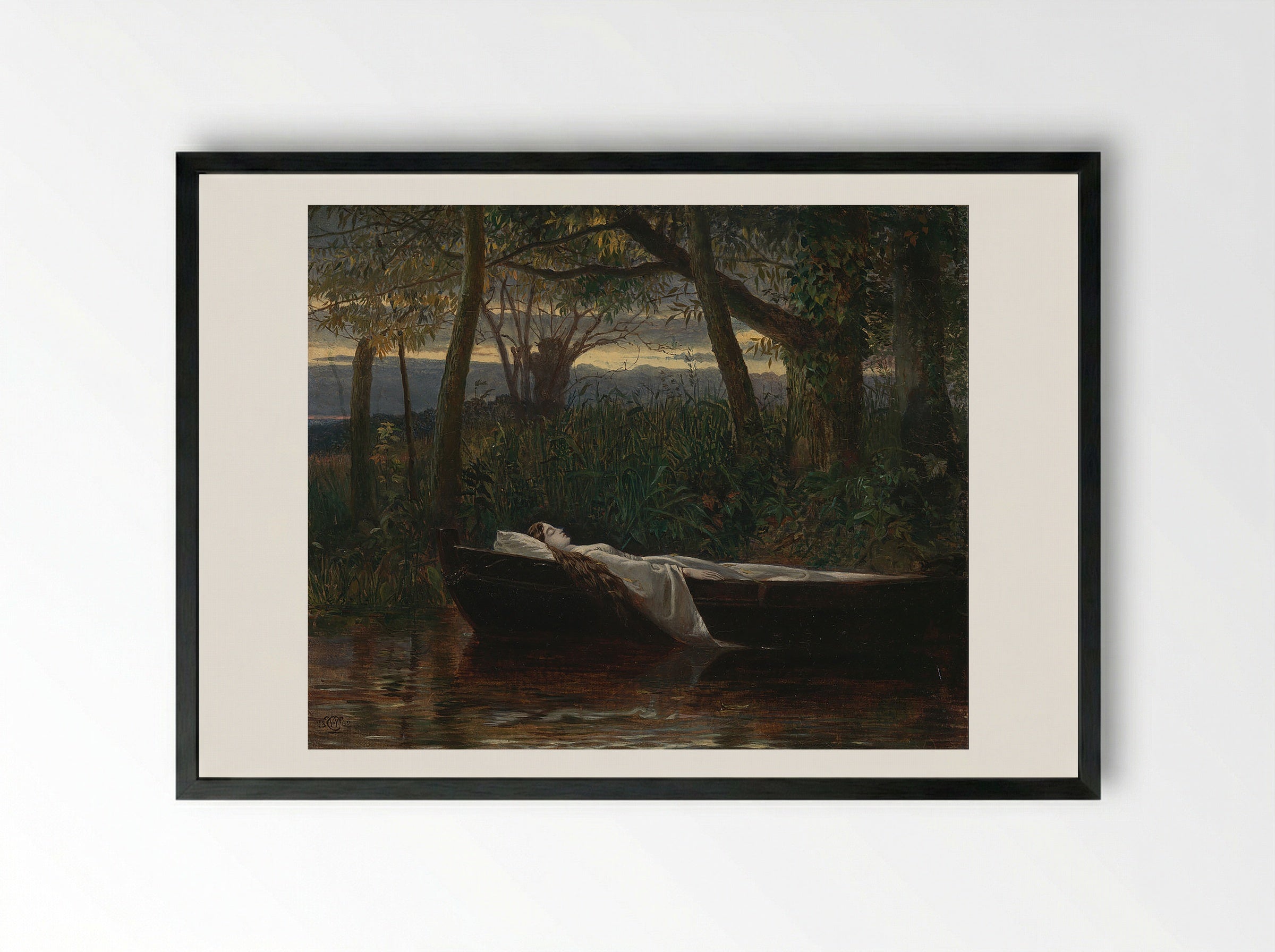 The Lady of Shalott - Walter Crane - Framed Print Black