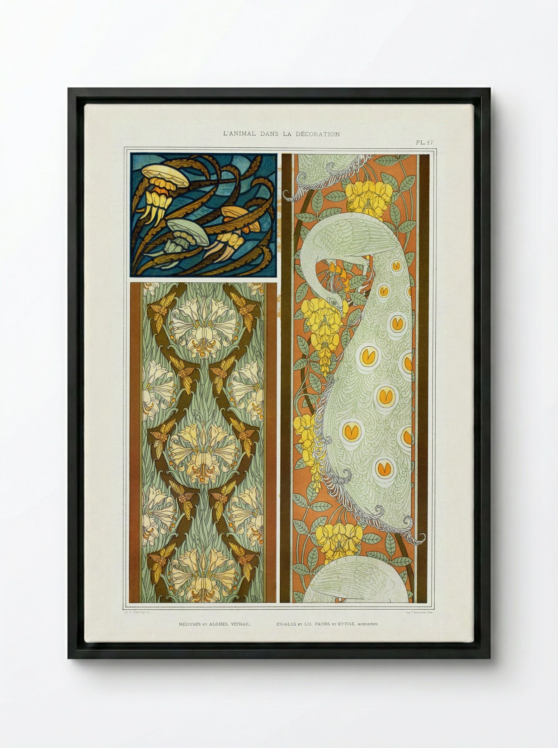 L'Animal dans la Décoration, Plate 17 - Maurice Pillard Verneuil - Framed Canvas Black