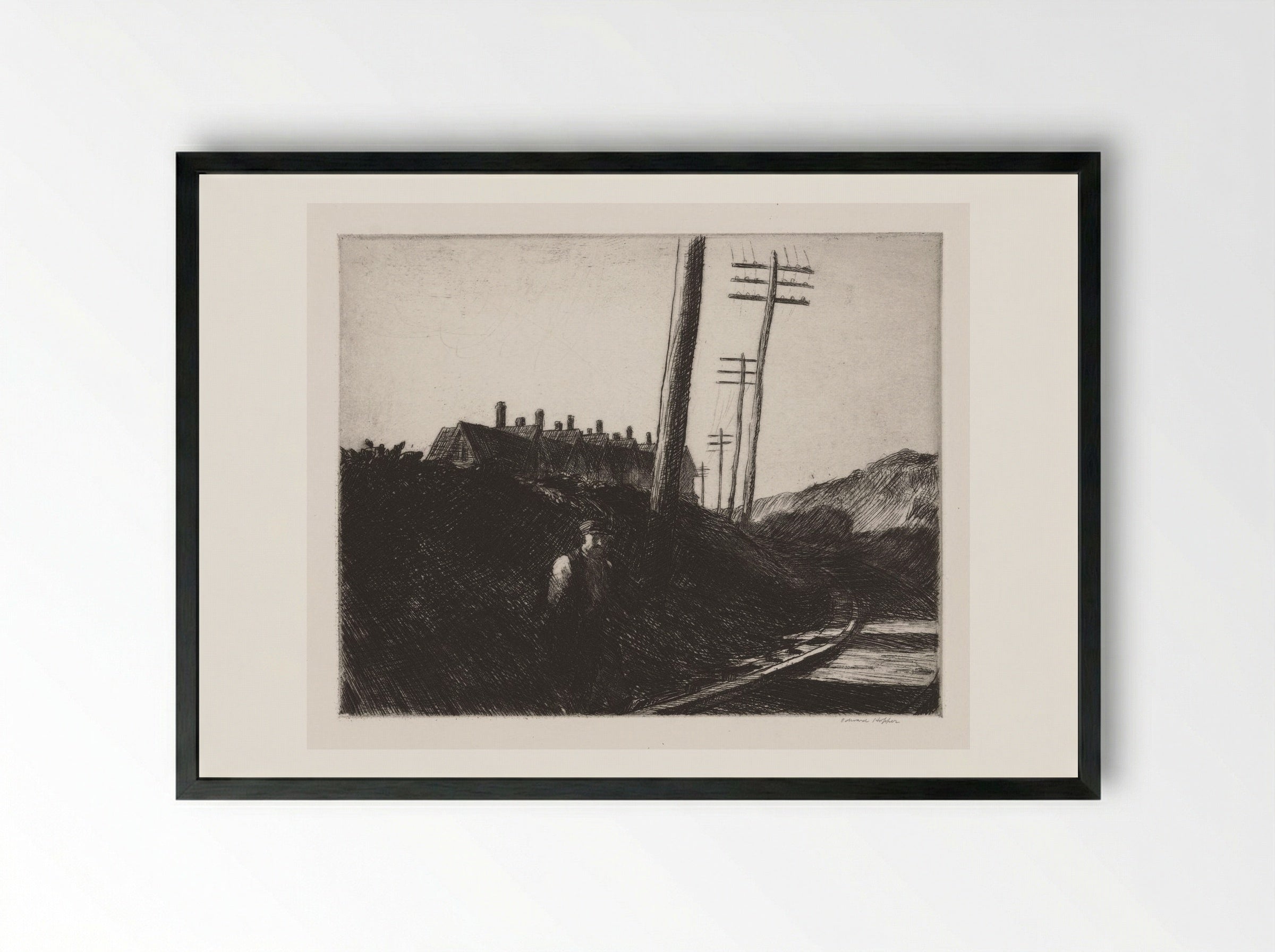 The Railroad - Edward Hopper - Framed Print Black