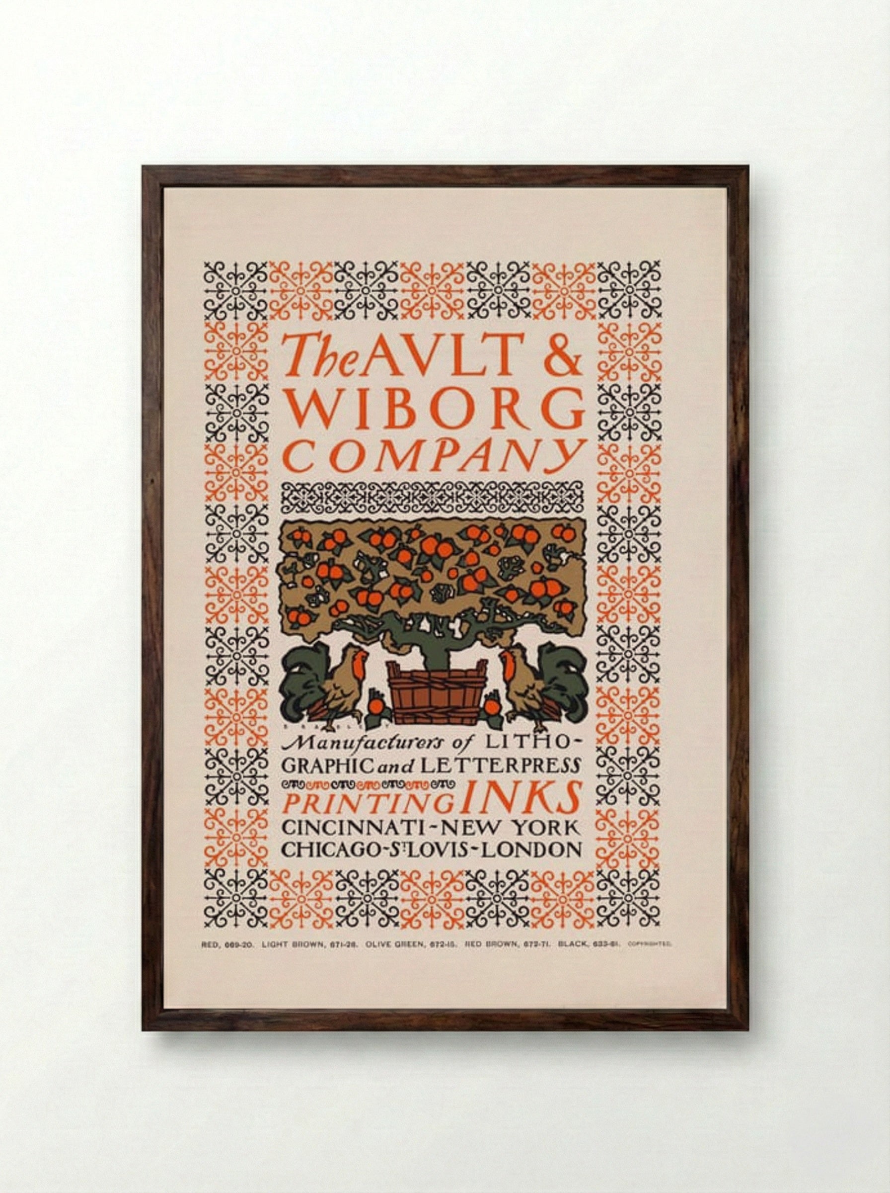 The Ault & Wiborg Company - Will H. Bradley - Framed Print Dark Wood