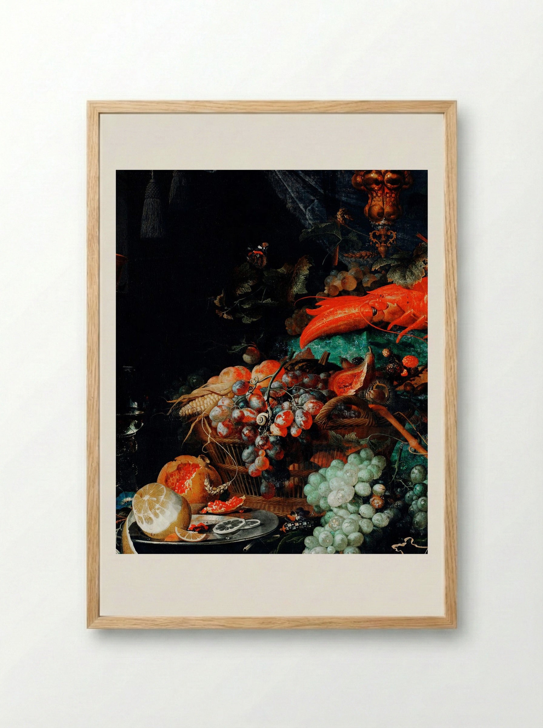 Fruits and Lobster - Abraham Mignon - Framed Print Wood
