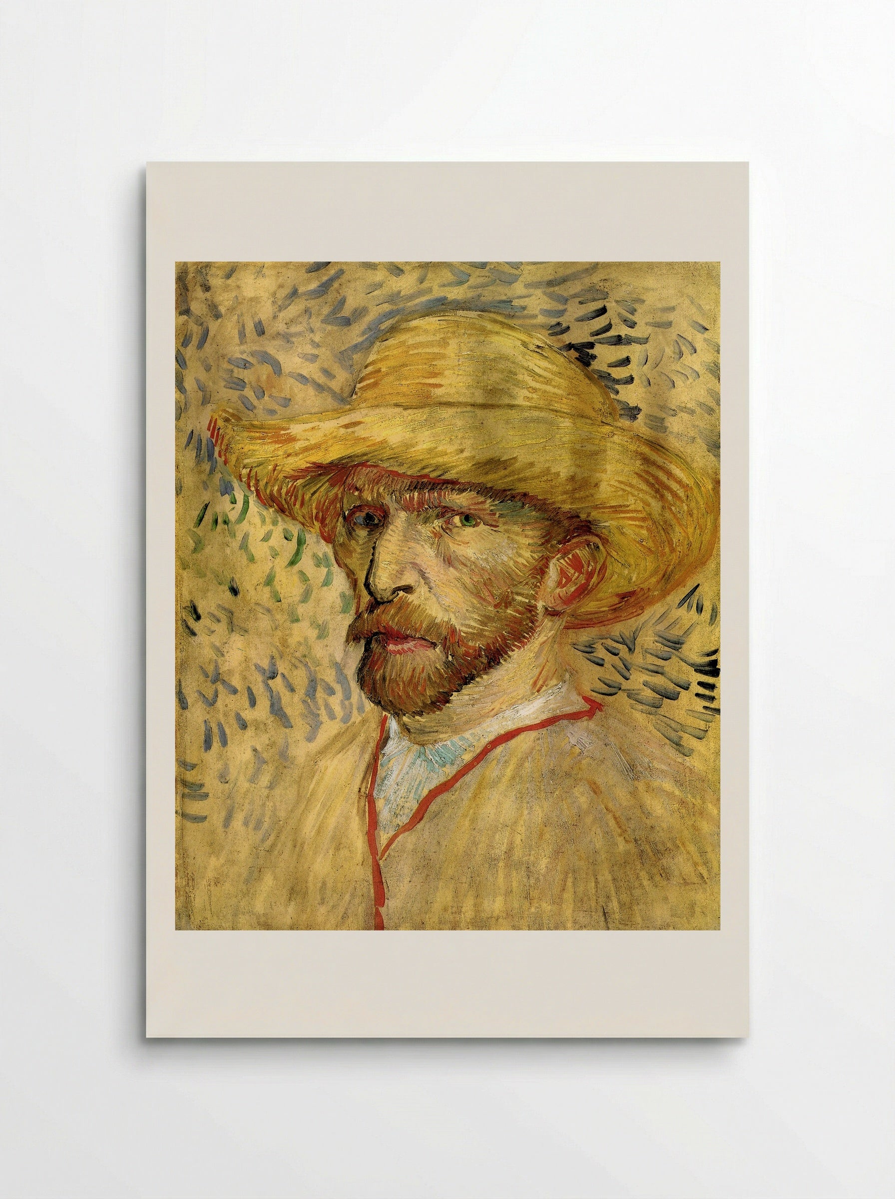 Self-Portrait with Straw Hat - Vincent van Gogh - Poster