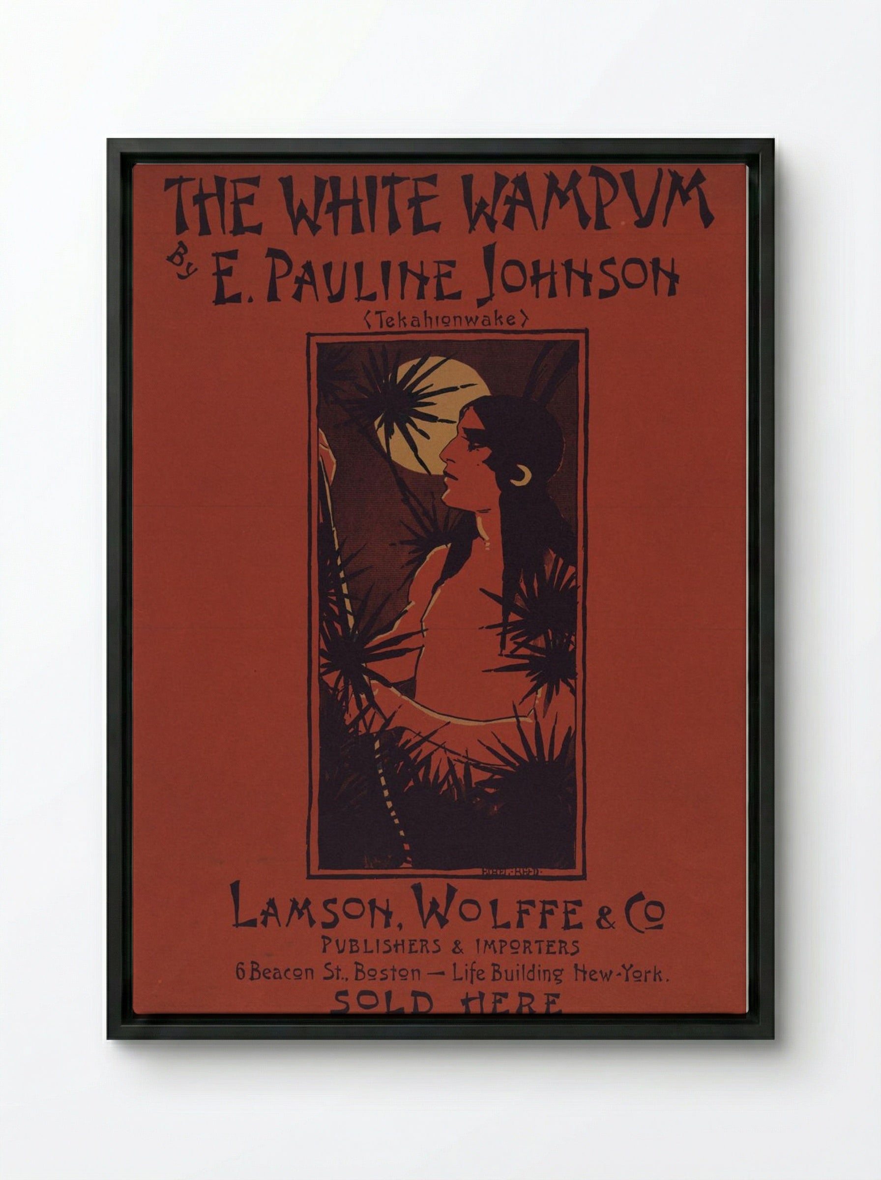 The White Wampum - E. Pauline Johnson - Framed Canvas Black
