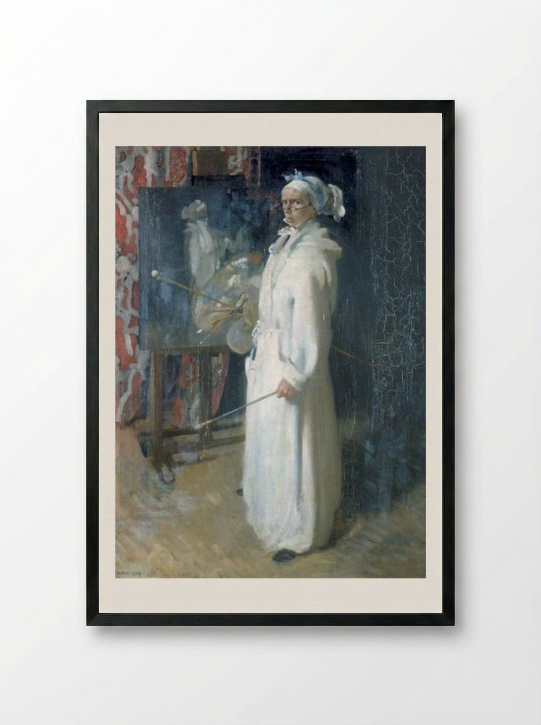 Portrait of the Artist - William Orpen - Framed Print Black