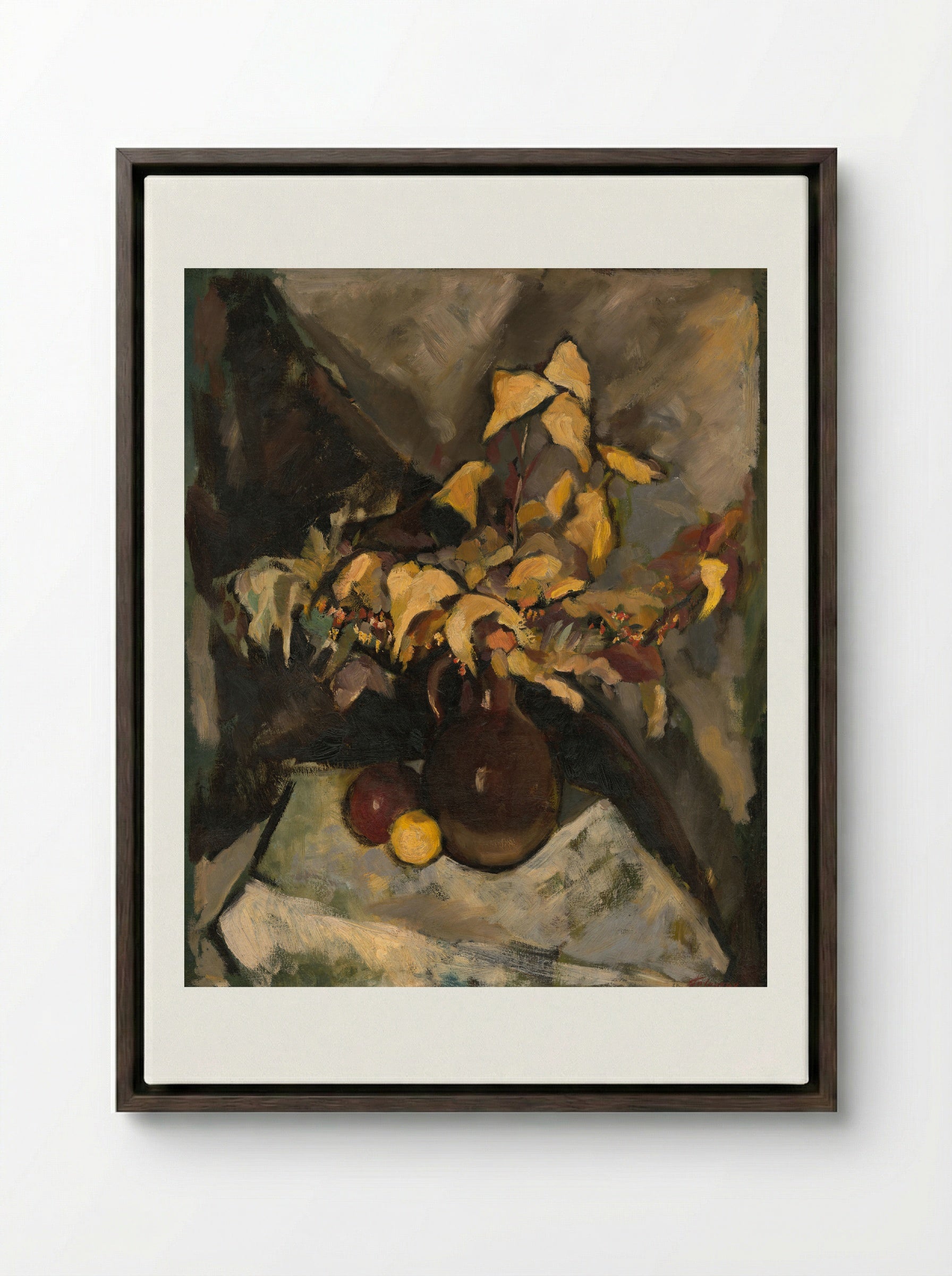 Autumn Still Life - Zolo Palugyay - Framed Canvas Dark Wood