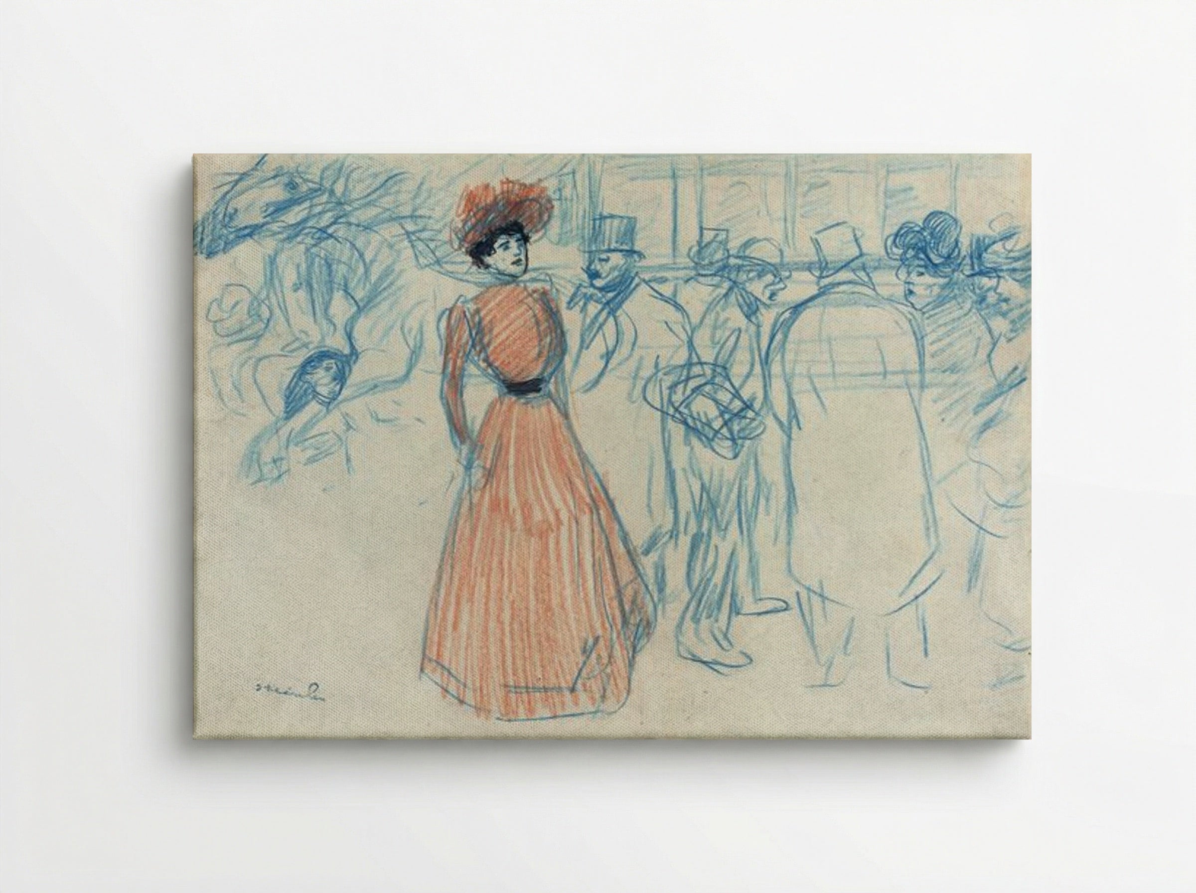 Woman at the Bus Stop - Théophile Alexandre Steinlen - Canvas
