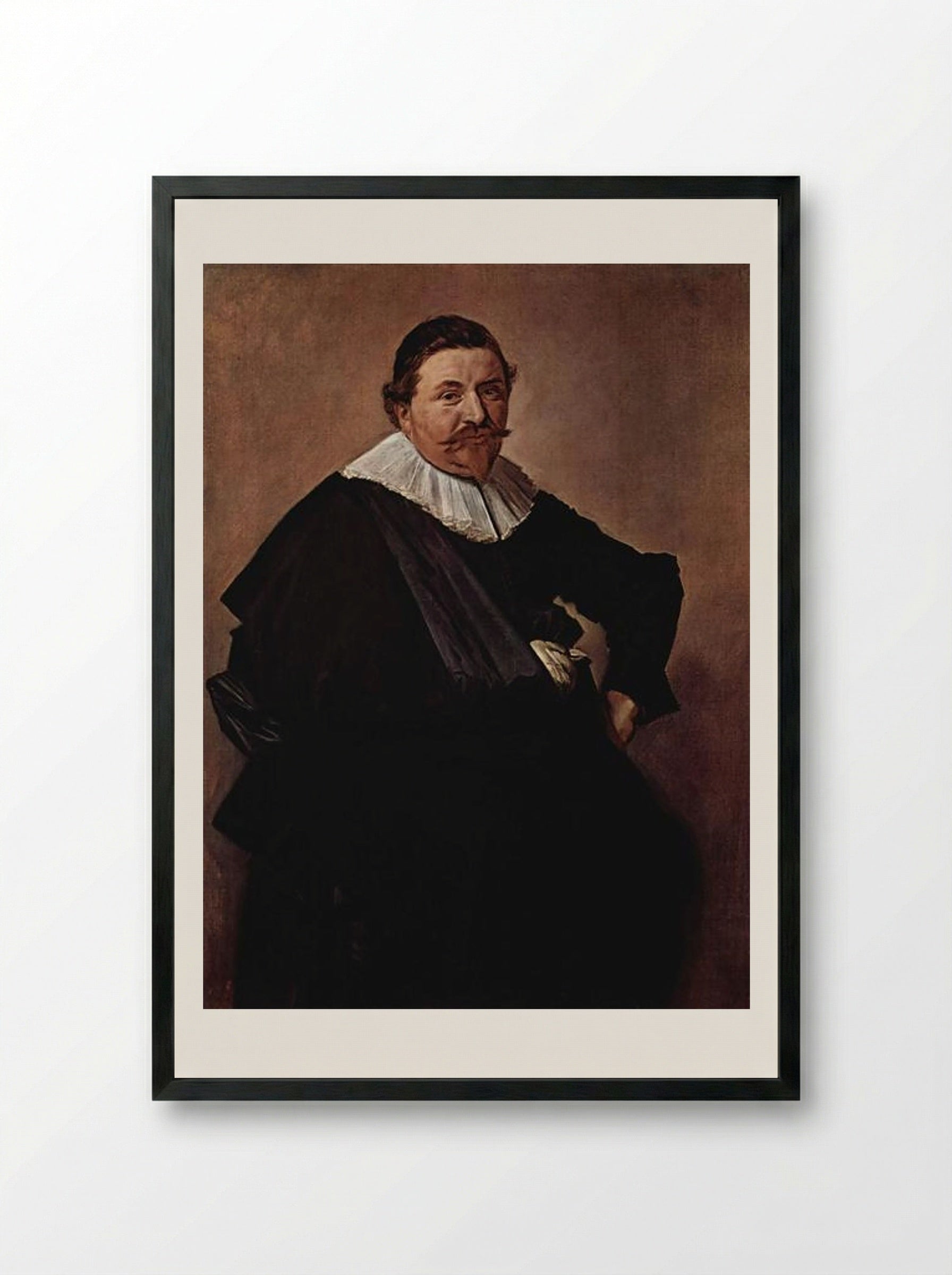 Portret van Lucas de Clercq - Frans Hals - Framed Print Black