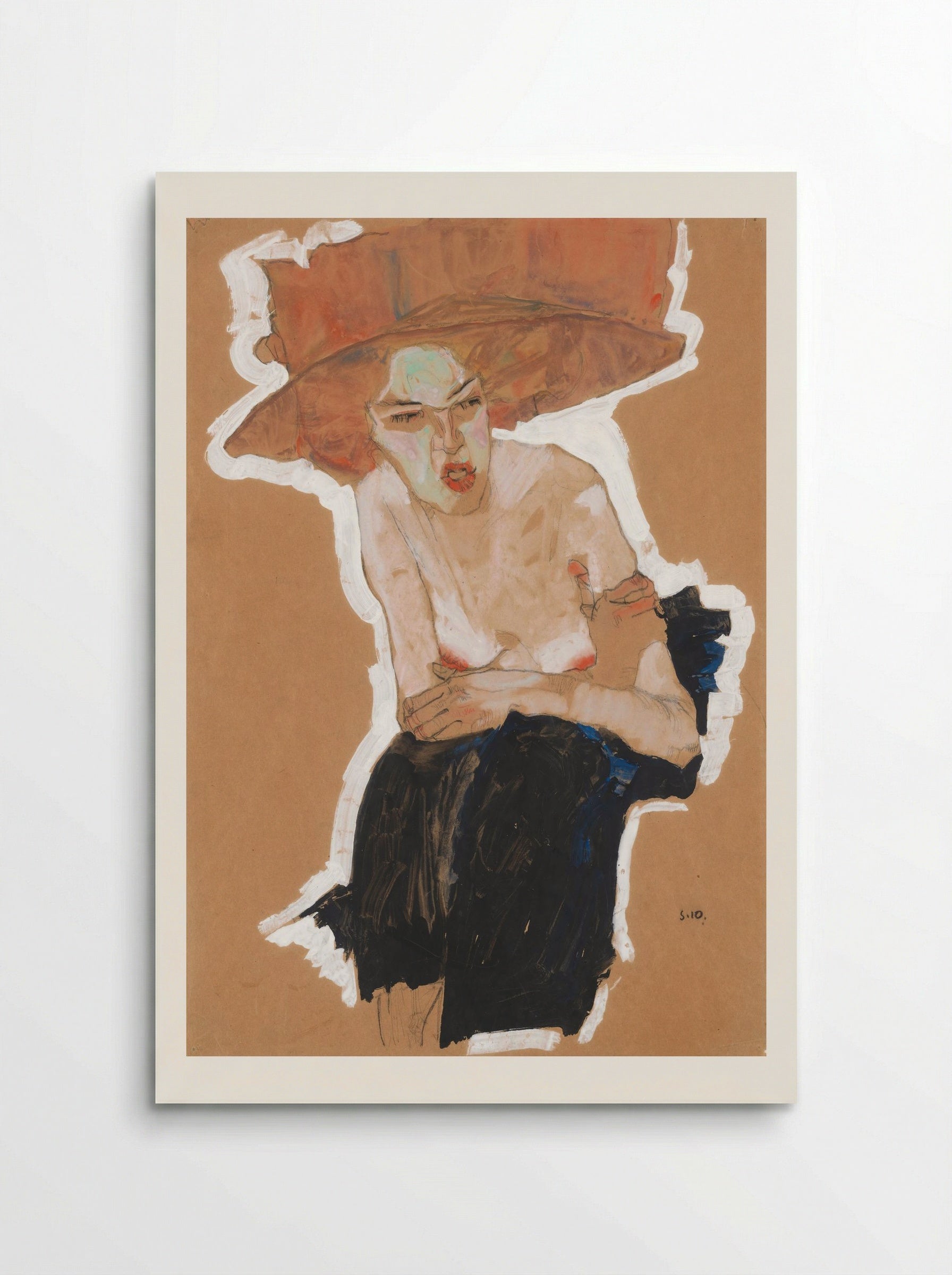 Die Heimische (Woman with Hat) - Egon Schiele - Poster