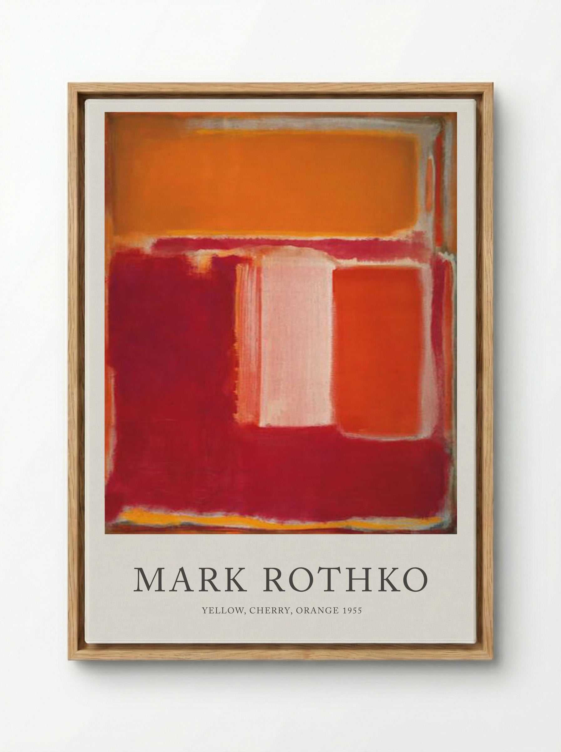 Yellow, Cherry, Orange - Mark Rothko - Framed Canvas Wood
