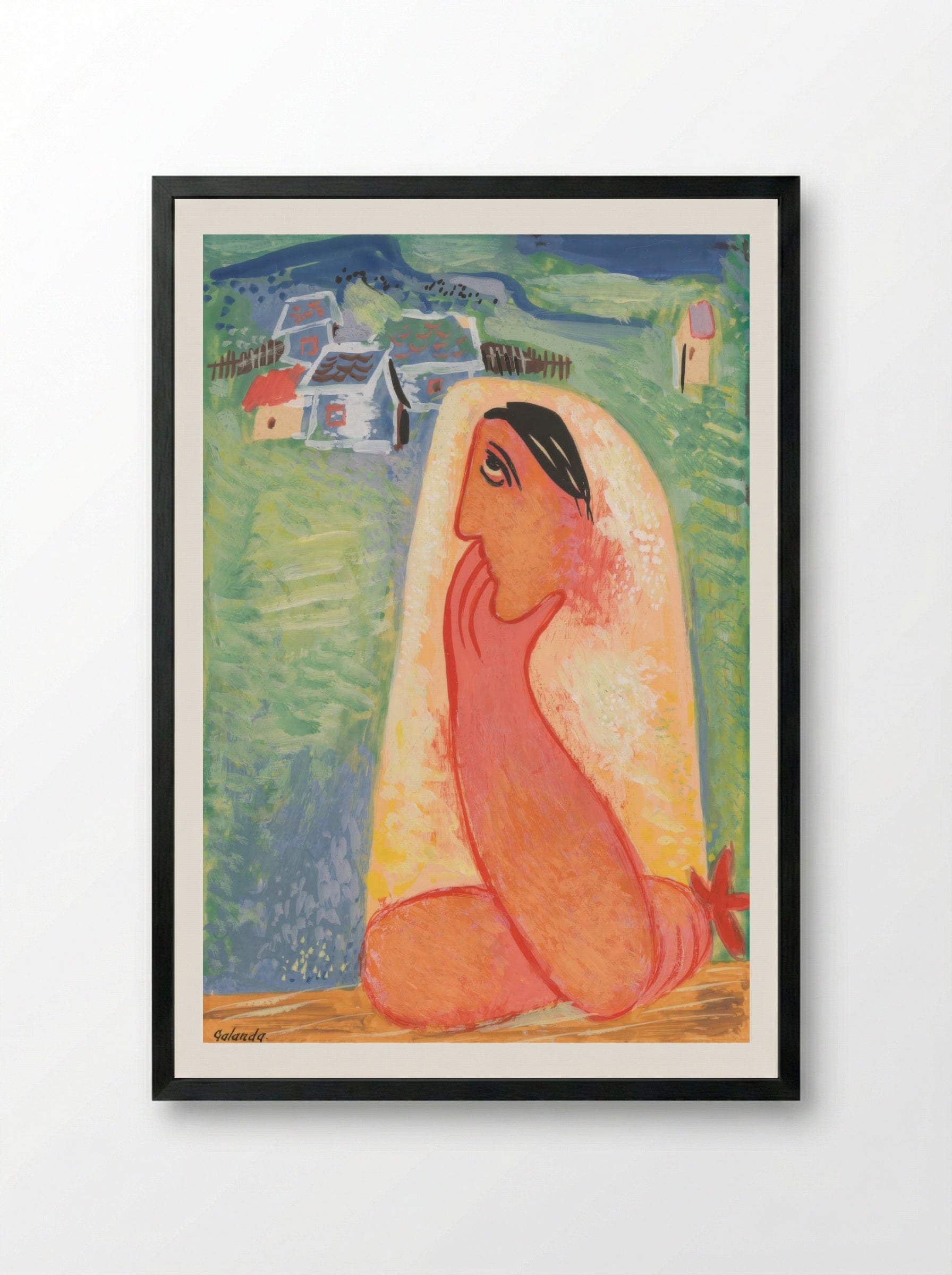 Villager - Mikuláš Galanda - Framed Print Black
