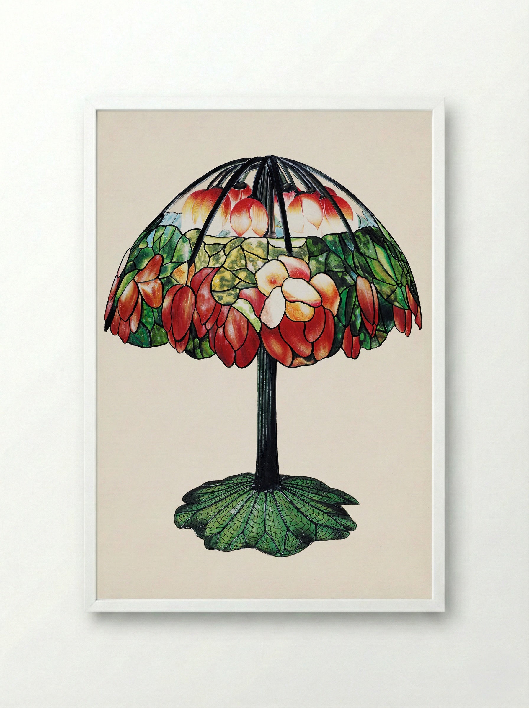 Design for a Lamp - Louis Comfort Tiffany - Framed Print White