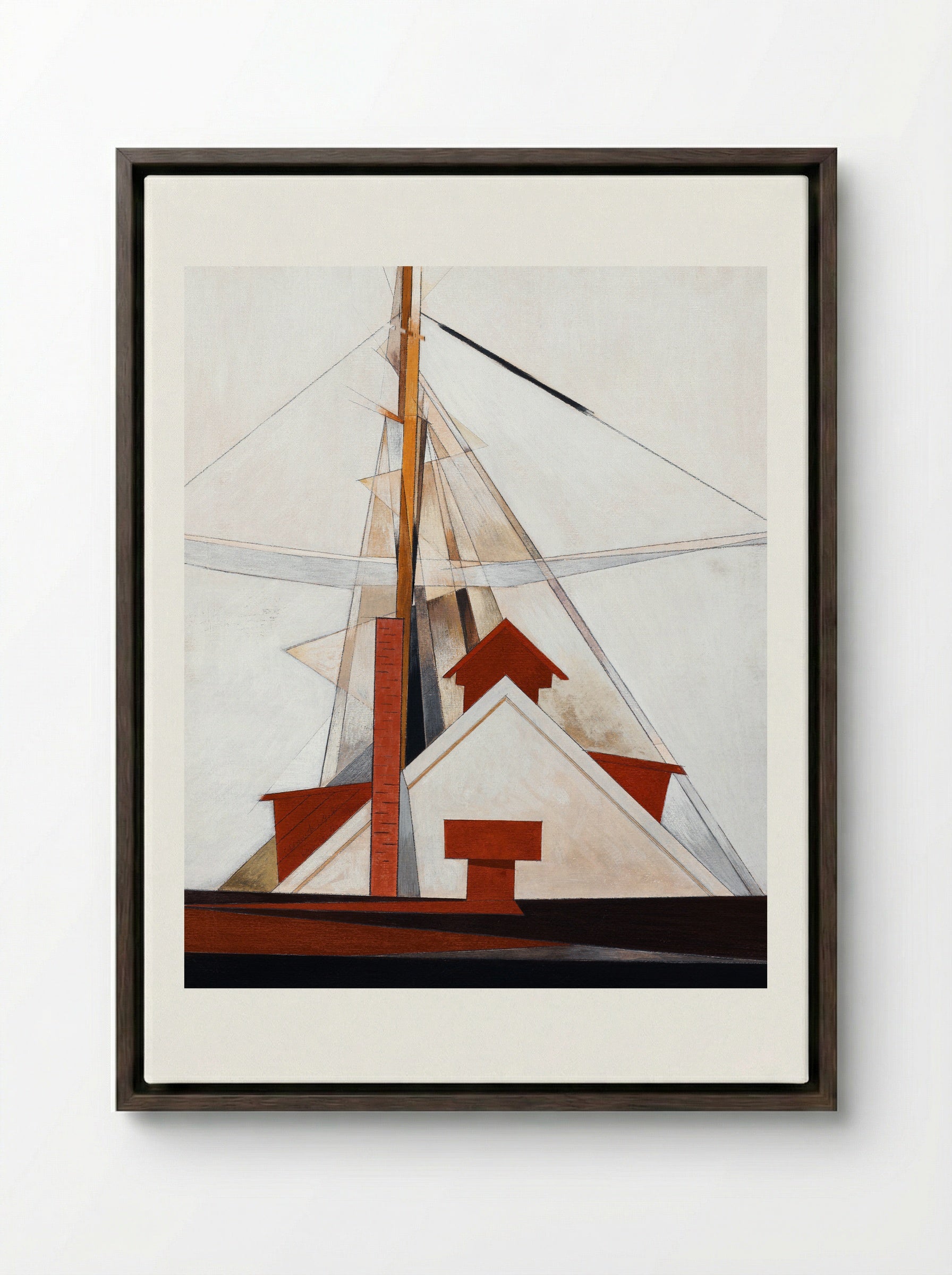 Masts - Charles Demuth - Framed Canvas Dark Wood