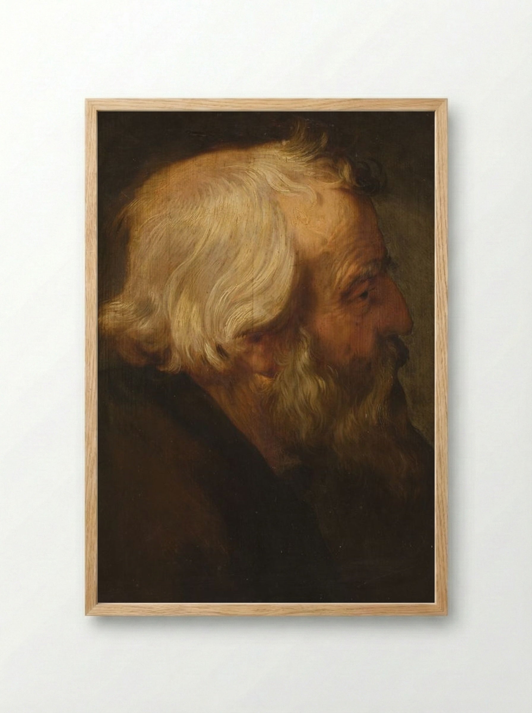 Head of Saint Peter - Peter Paul Rubens - Framed Print Wood