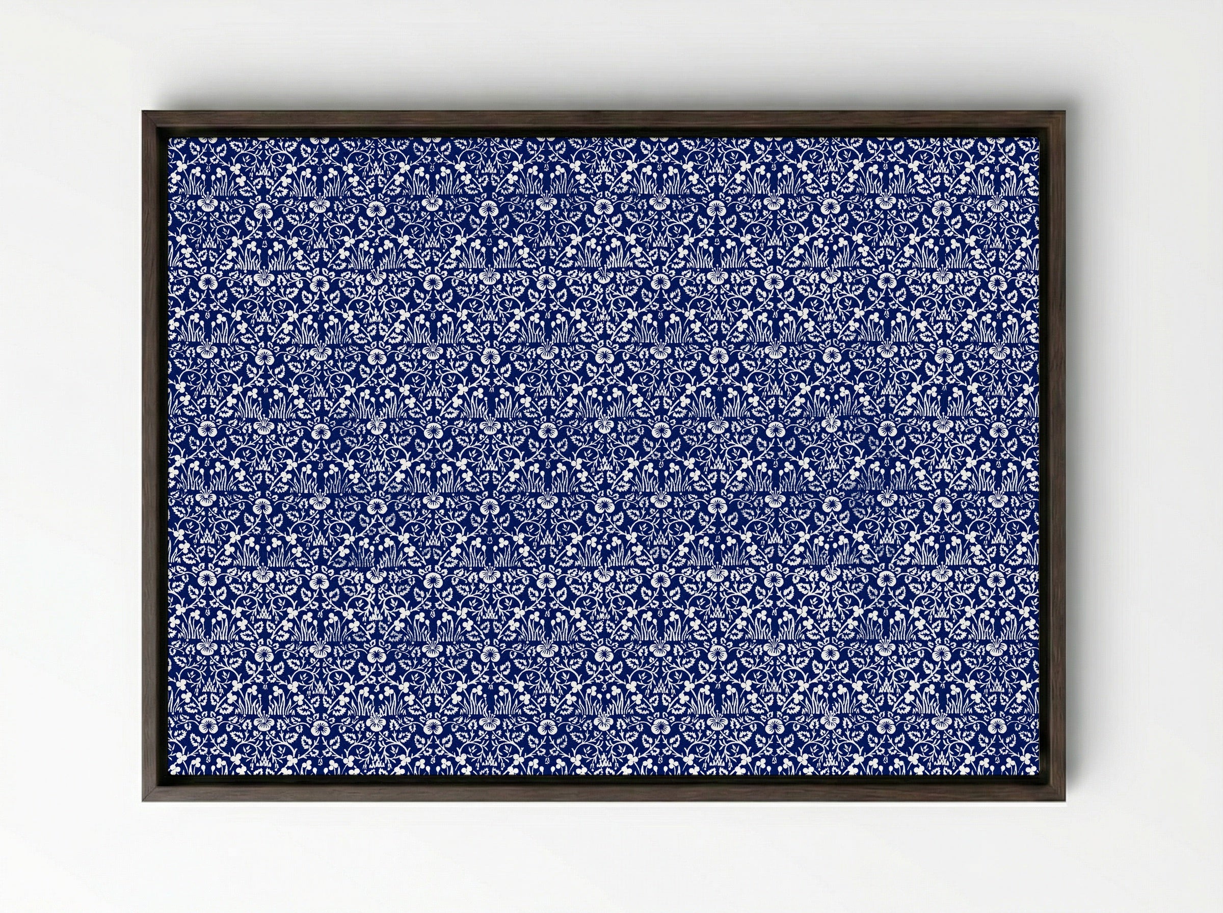 Eyebright - William Morris - Framed Canvas Dark Wood