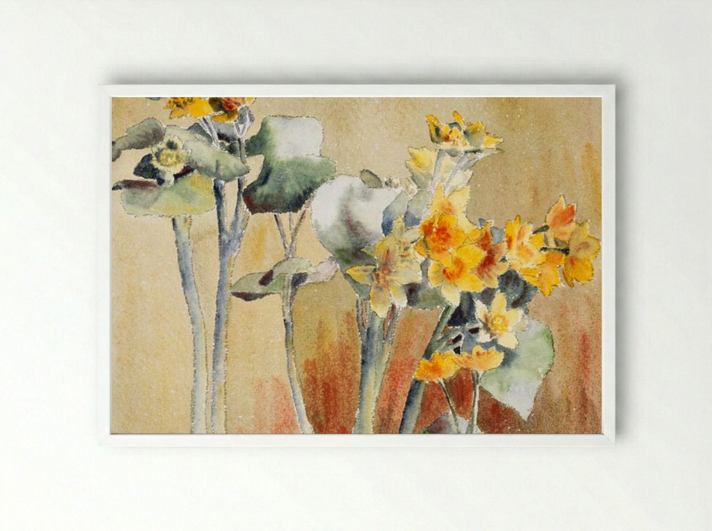 Orange Flower - Hannah Borger Overbeck - Framed Print White