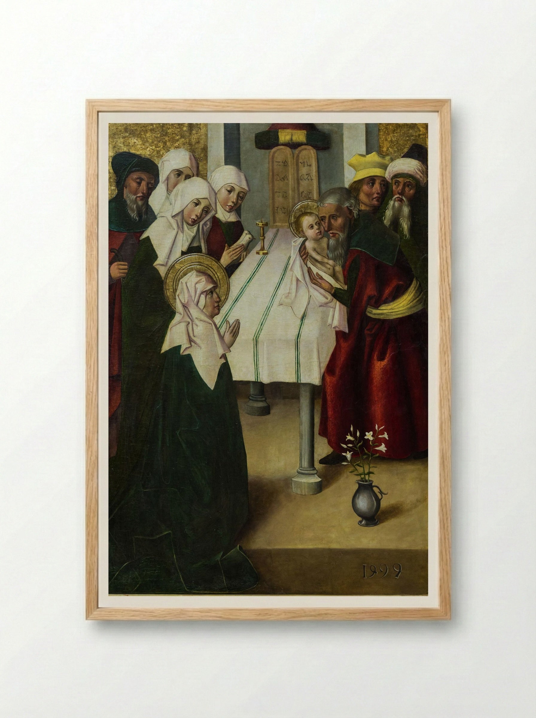Presentation at the Temple - Meister von Seitenstetten - Framed Print Wood