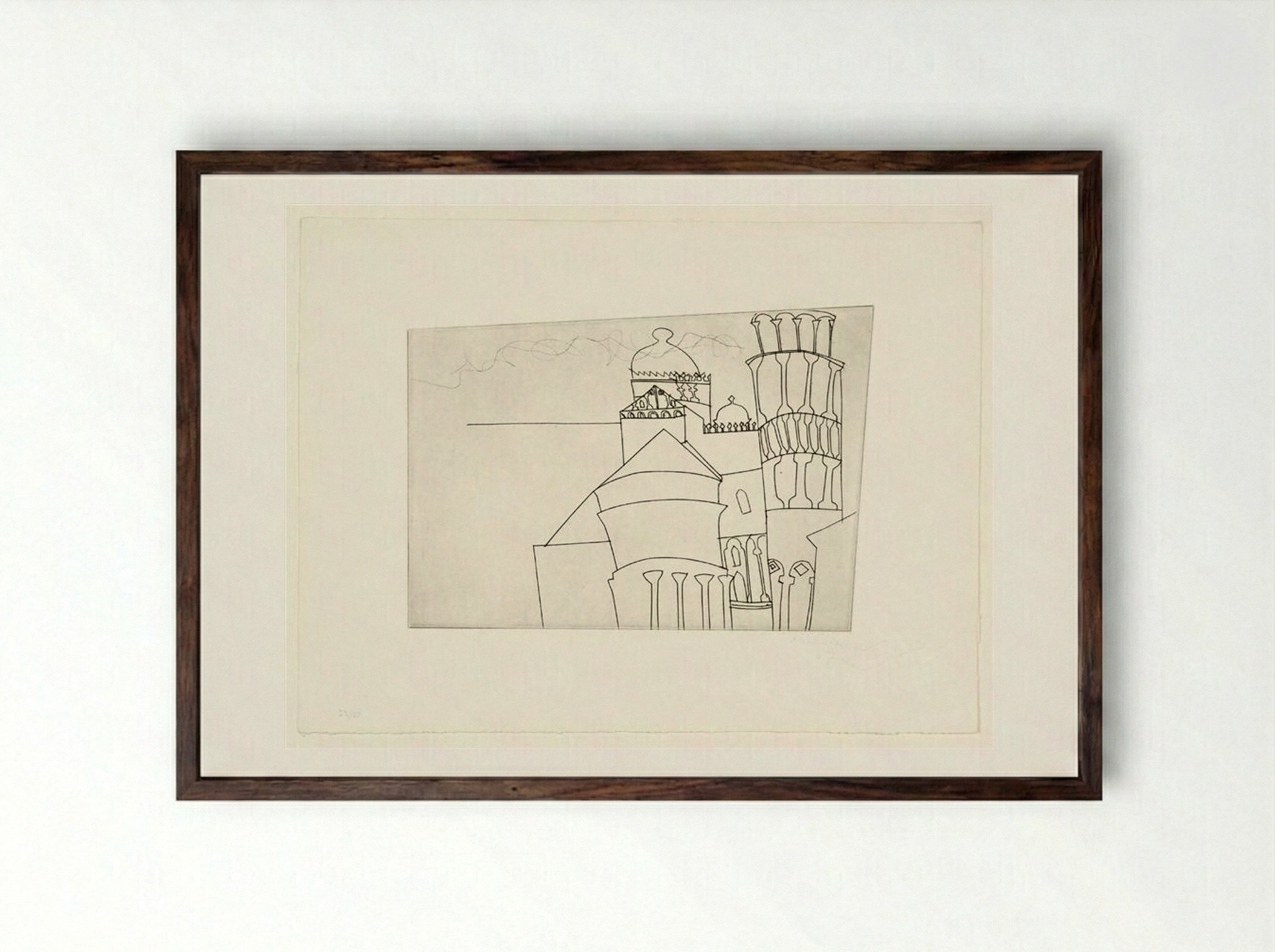 Pisa as intended - Ben Nicholson - Framed Print Dark Wood
