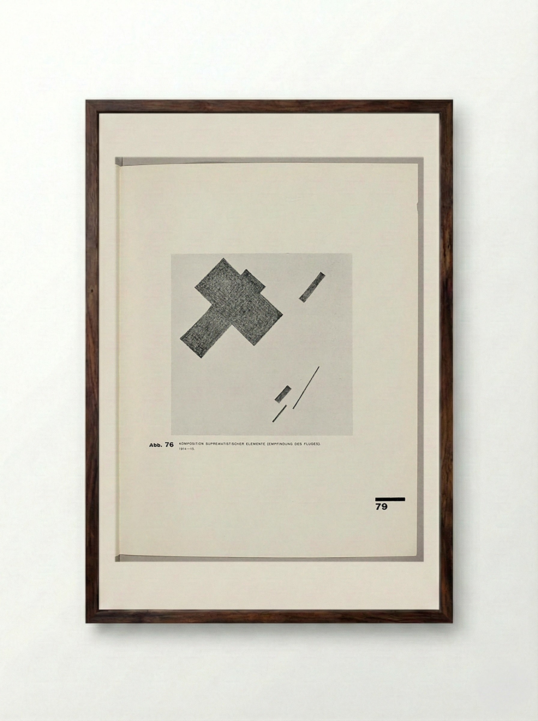 Composition of Suprematist Elements (Feeling of Flight) - Kazimir Malevich - Framed Print Dark Wood