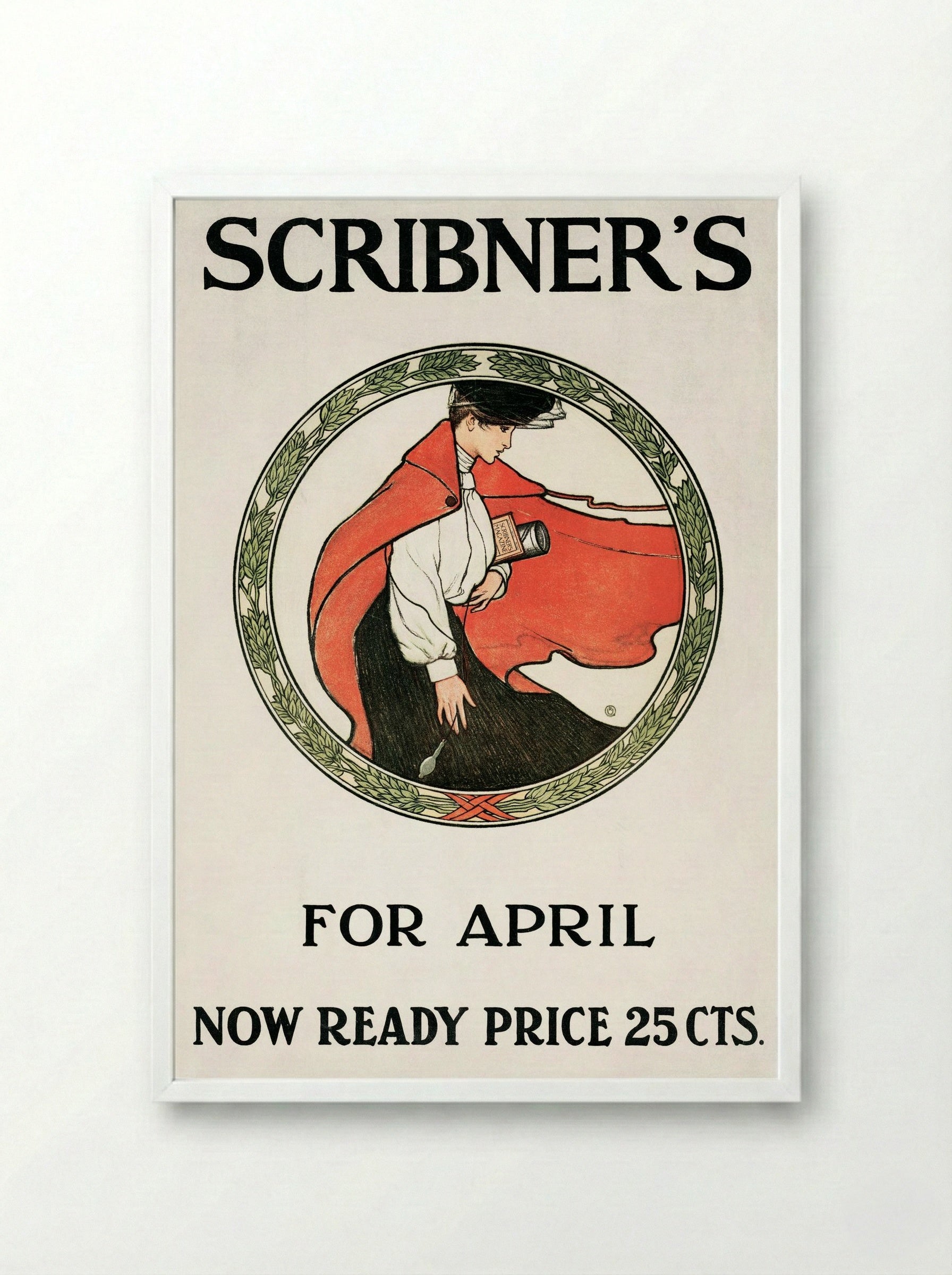 Scribner's for April - Edward Penfield - Framed Print White