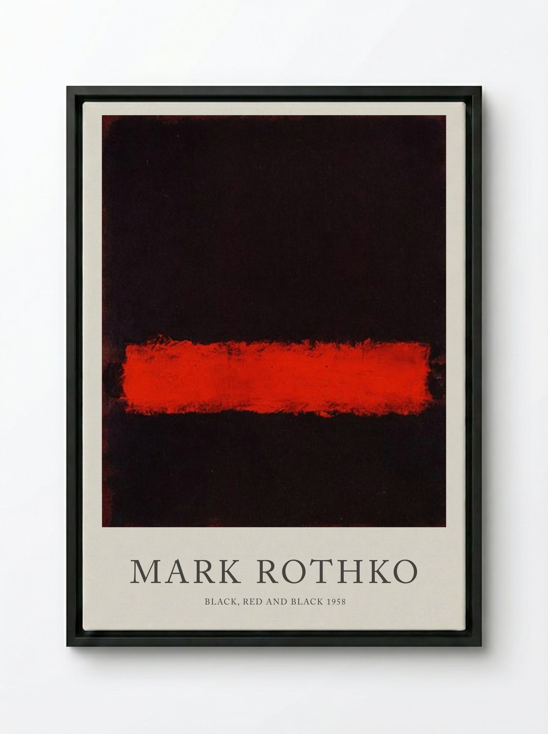 Black, Red and Black - Mark Rothko - Framed Canvas Black