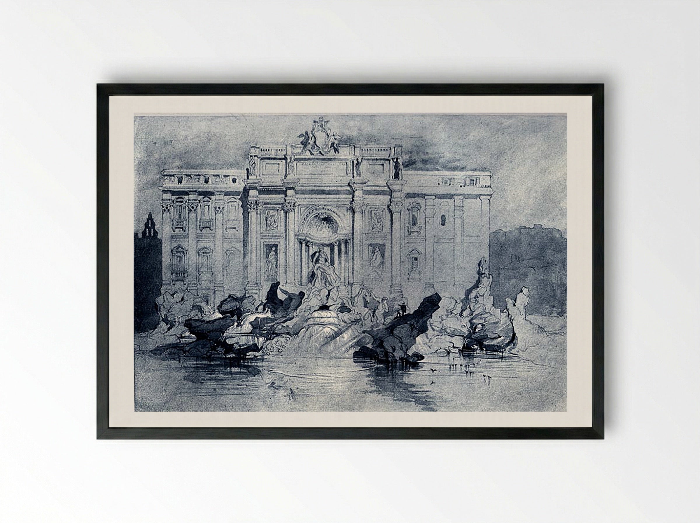 The Fountains of Trevi - John Ruskin - Framed Print Black