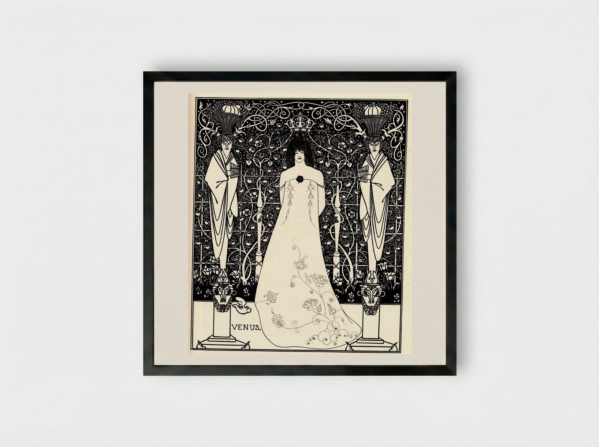 Frontispiece for 'Venus and Tannhäuser' - Aubrey Beardsley - Framed Print Black