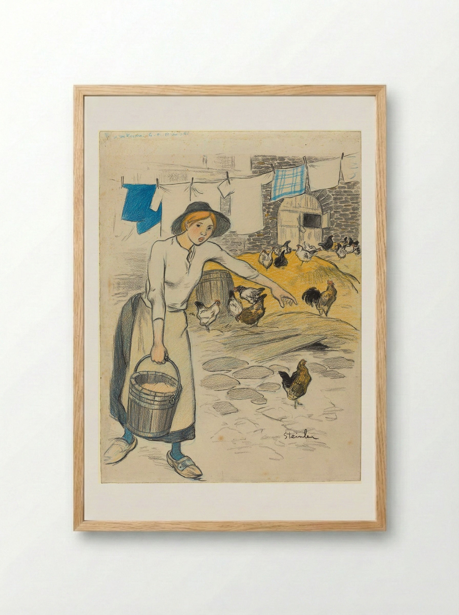 Fille de Ferme - Théophile Alexandre Steinlen - Framed Print Wood